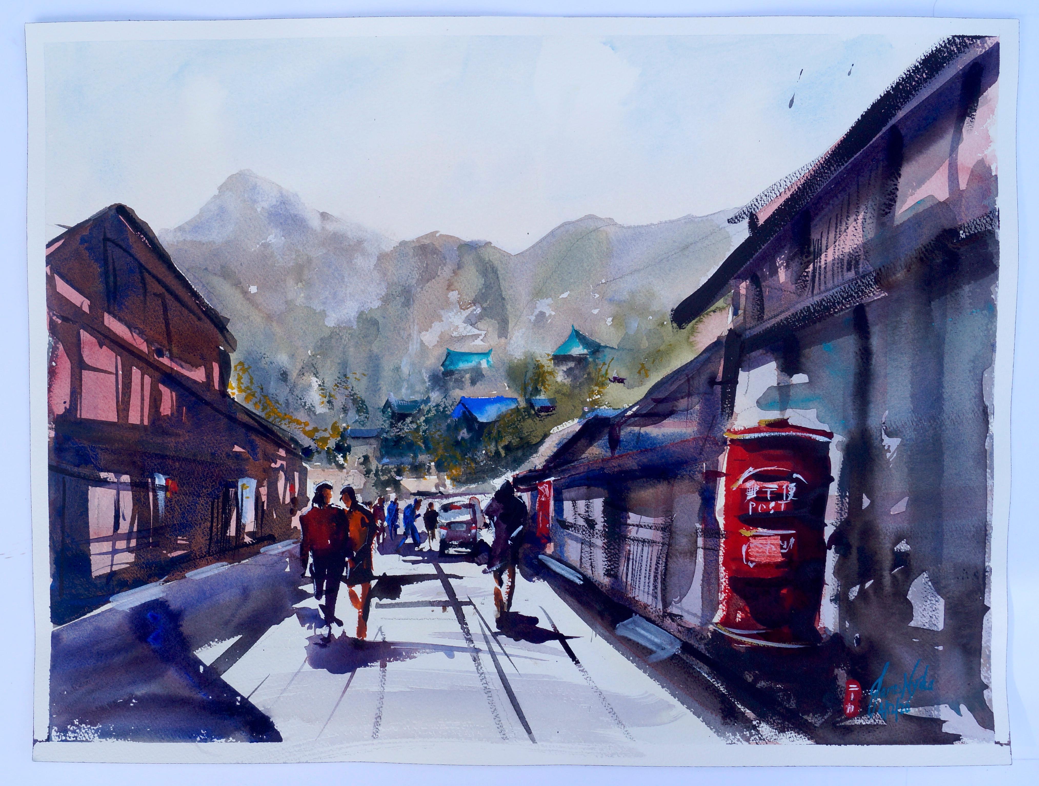 Main Street, Originalgemälde (Abstrakter Impressionismus), Art, von James Nyika