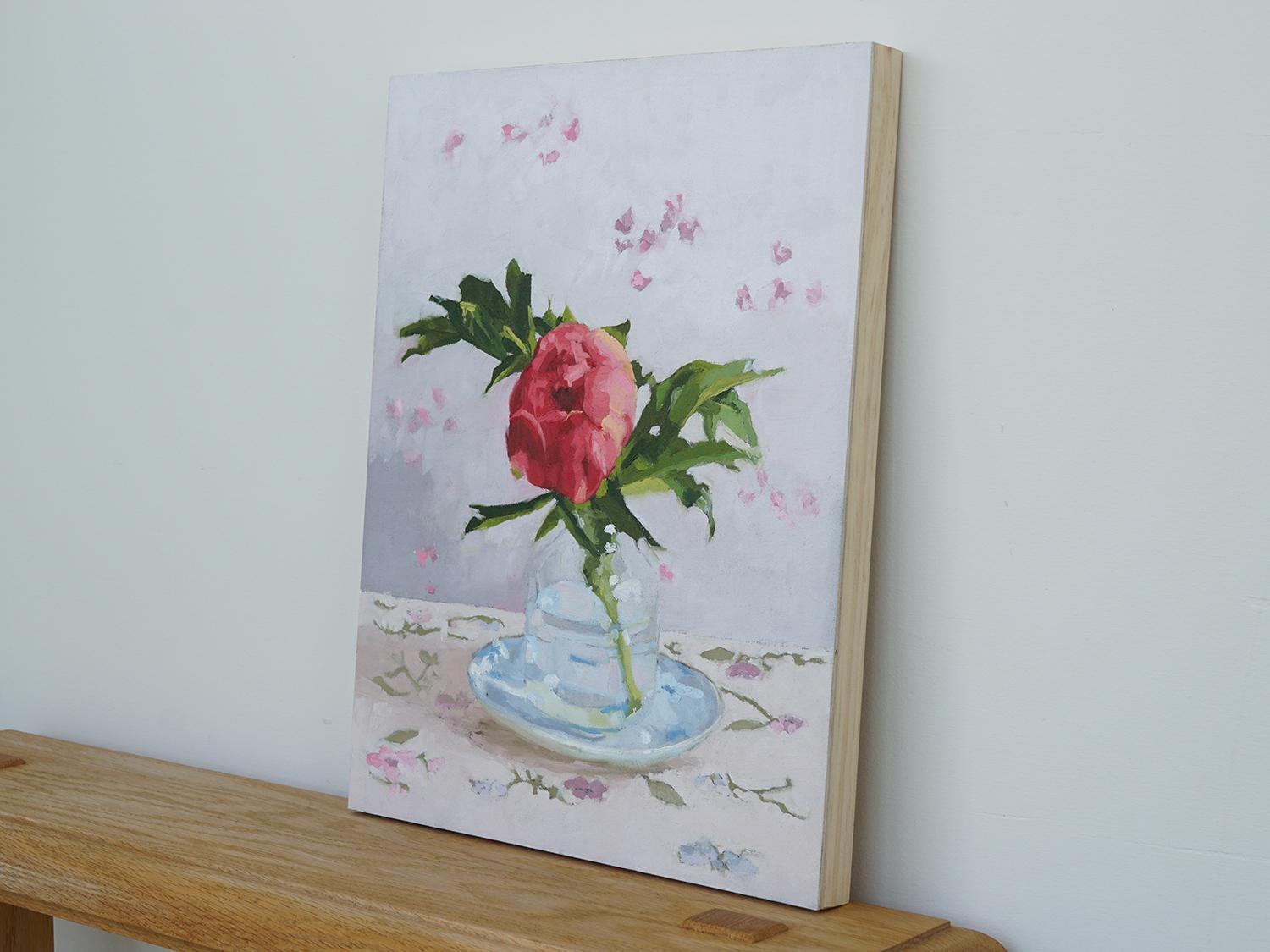 Peonia I, Pittura a olio - Painting di Nicole Lamothe