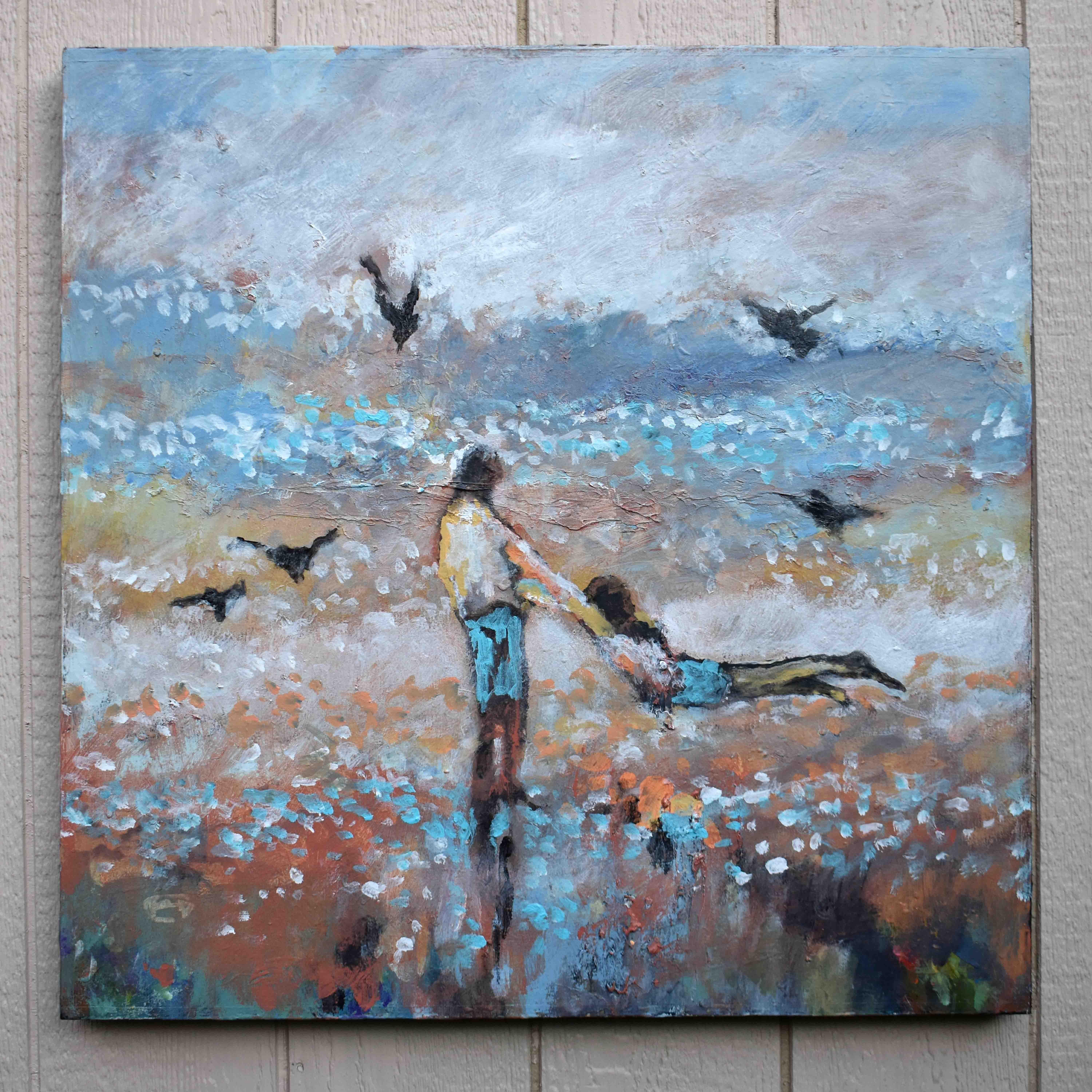 Volando con las gaviotas, Pintura original - Painting Impresionista abstracto de Kip Decker