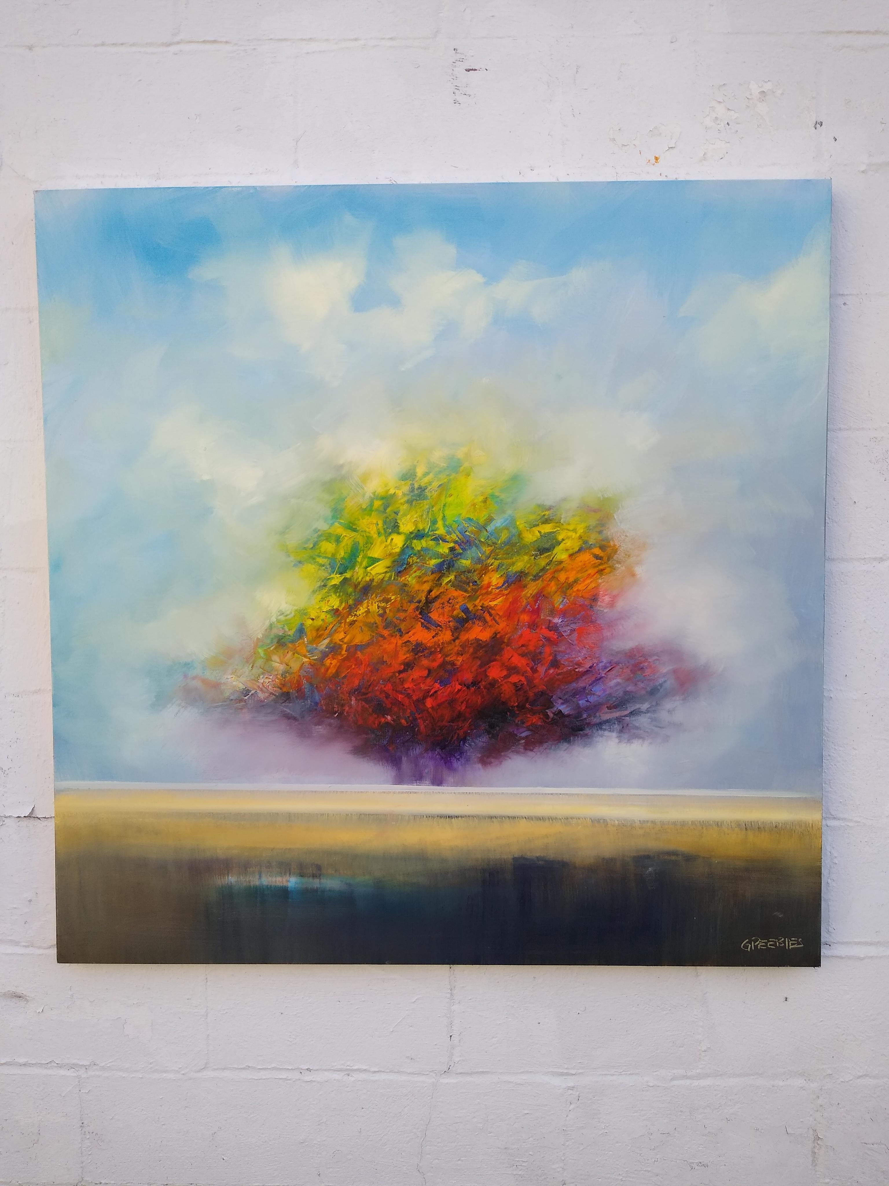 <p>Artist Comments<br />The haze shifts and a vision of a rich and vibrant tree appears. A soft glow surrounds it, filling the atmosphere with its magical presence. Known for his dramatic fall landscapes and panoramic ocean vistas, artist George