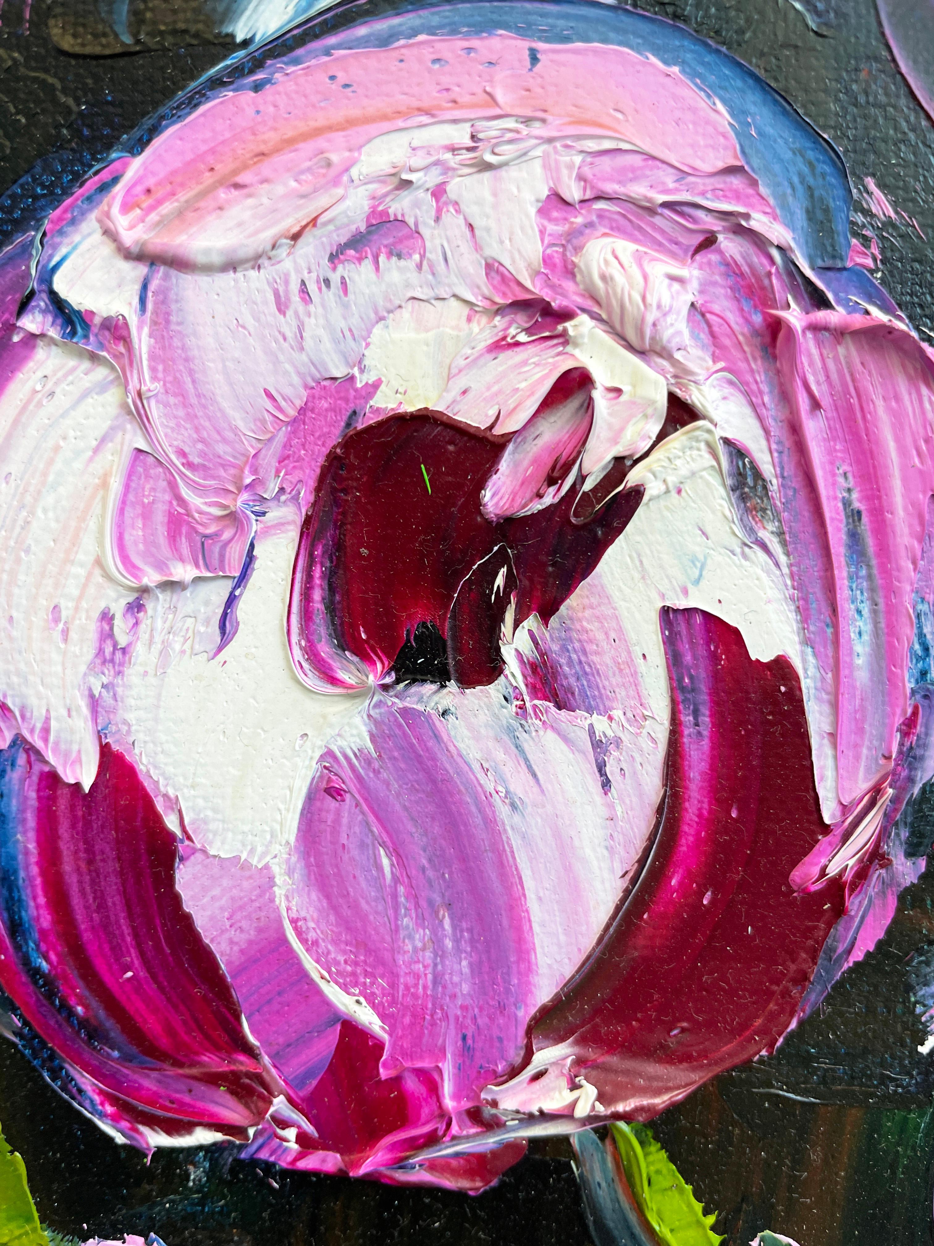 abstract peonies painting