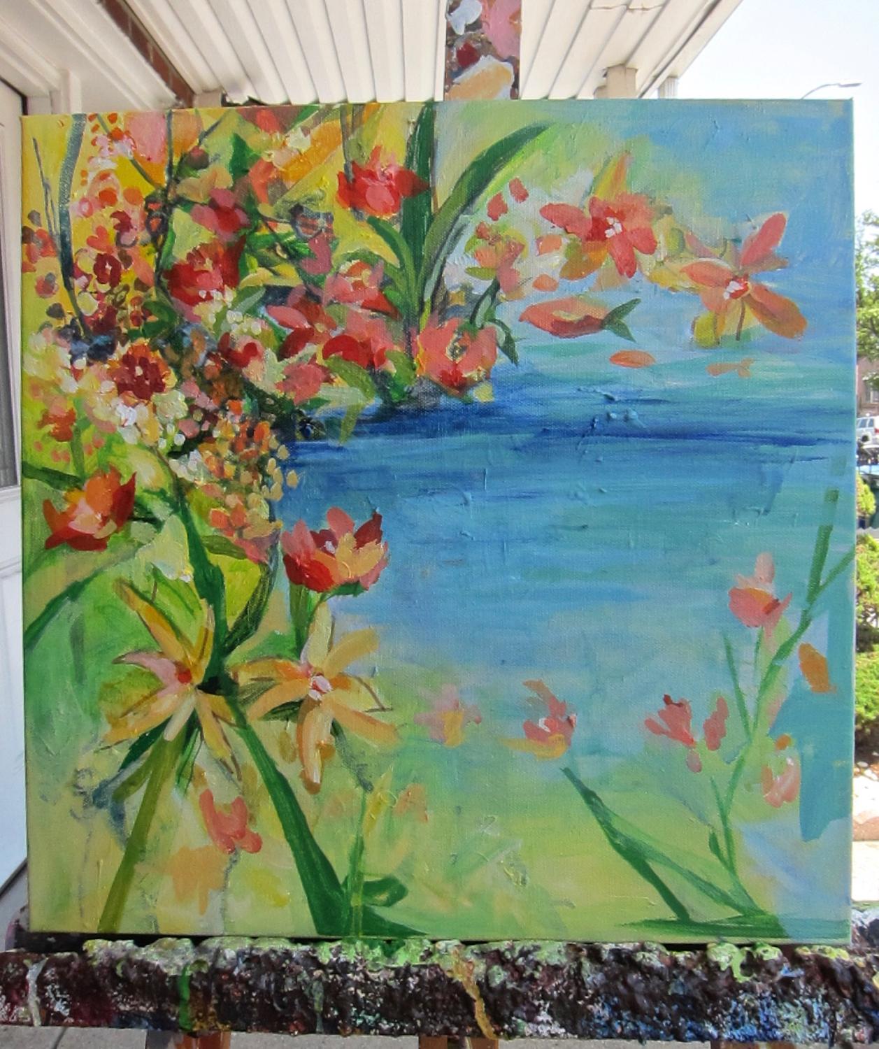 L'eau de l'amour, peinture originale - Expressionnisme abstrait Painting par Colette Wirz Nauke
