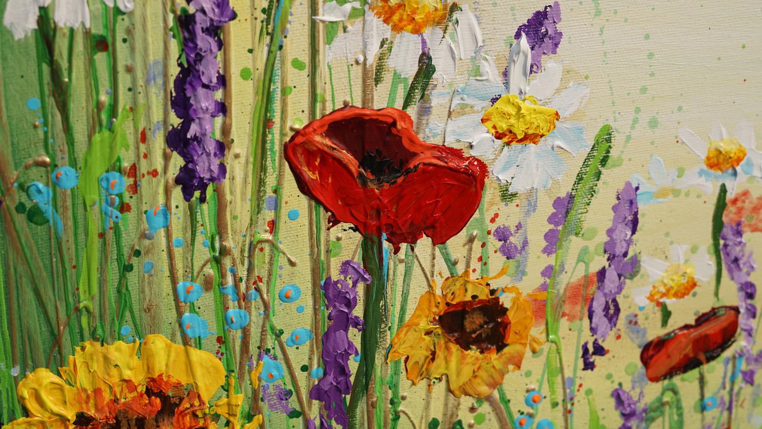 how to paint wildflowers in acrylic