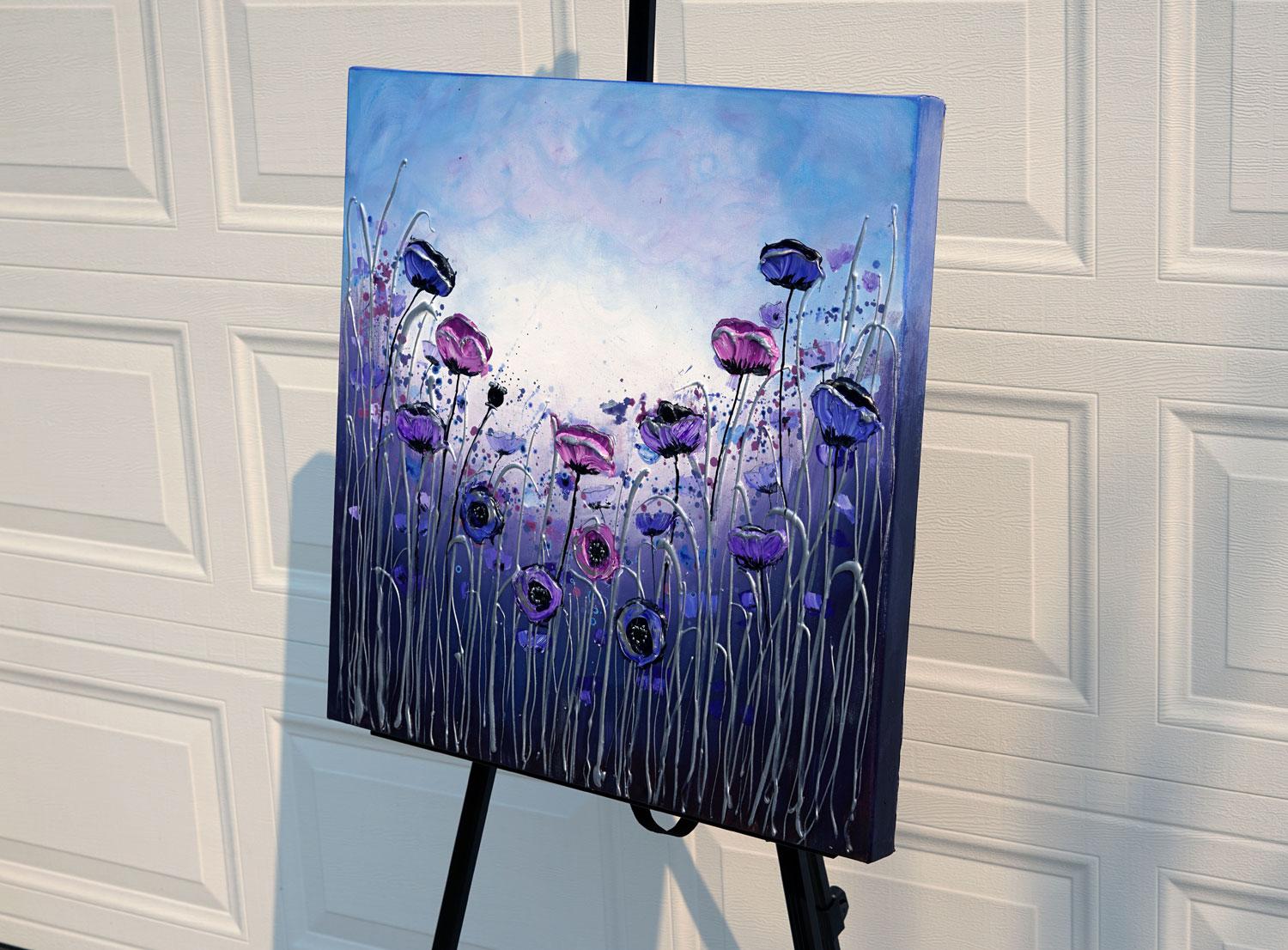 acrylic poppy flower painting