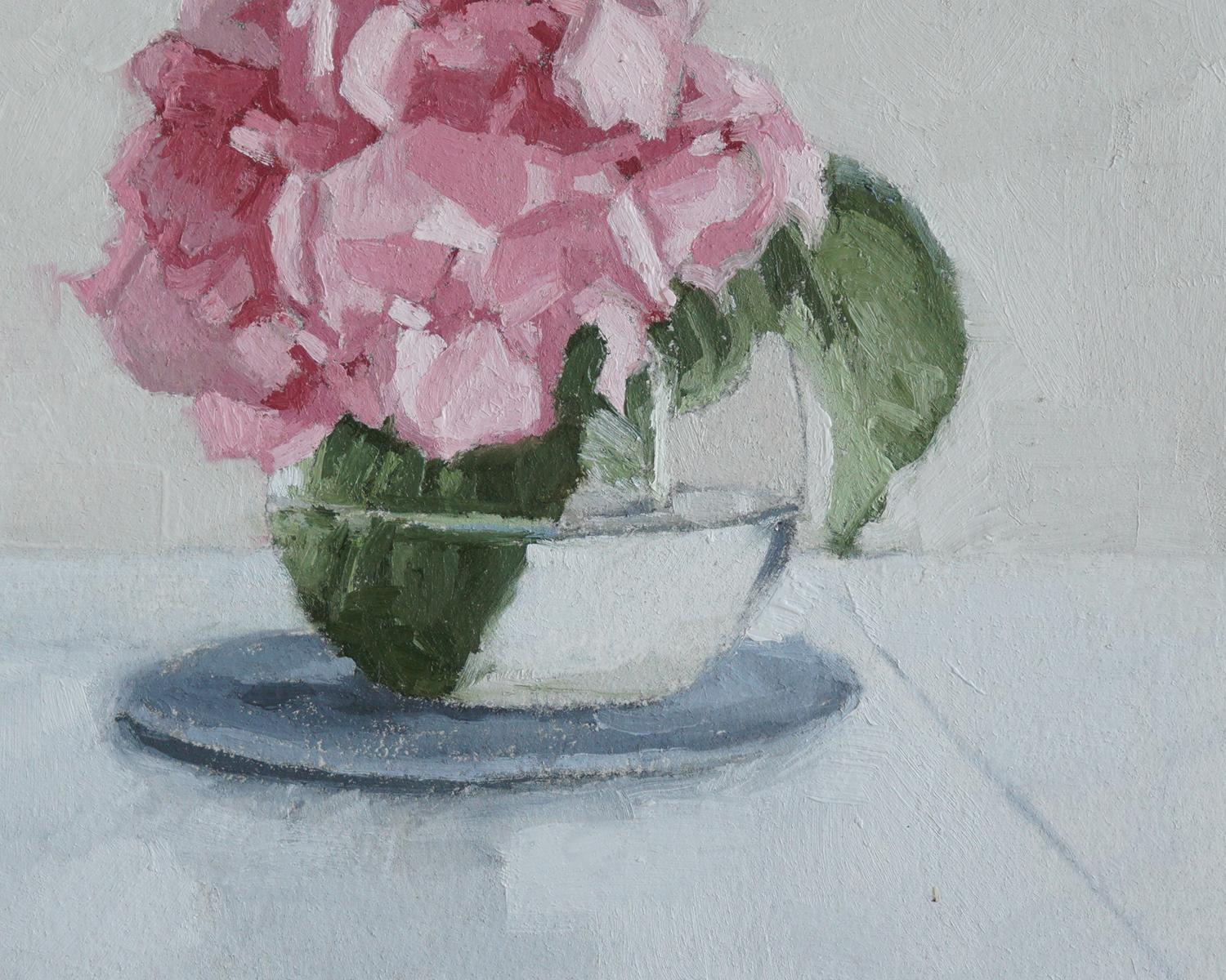 Ortensia in fiore, Pittura a olio in vendita 1