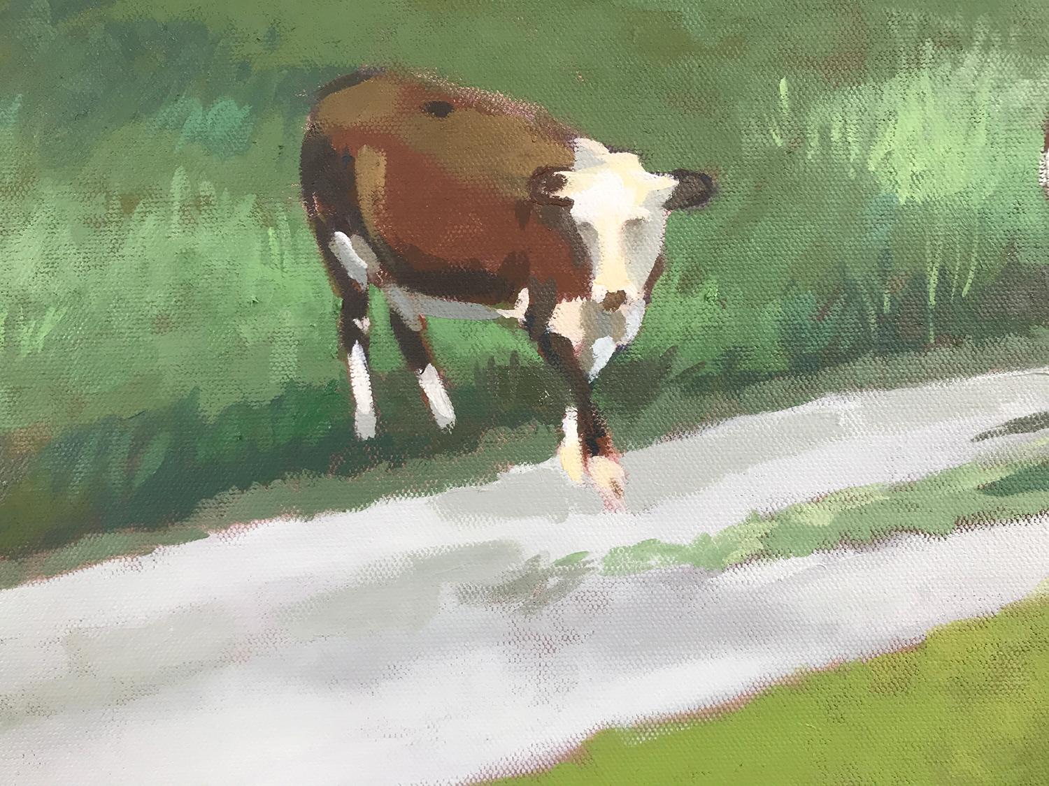 Crossing, Oil Painting - Brown Animal Painting by Brian McCarty