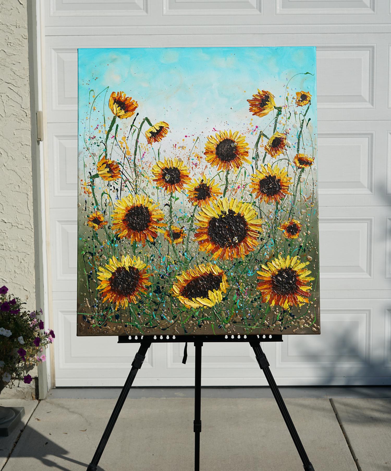 sunflower acrylic painting