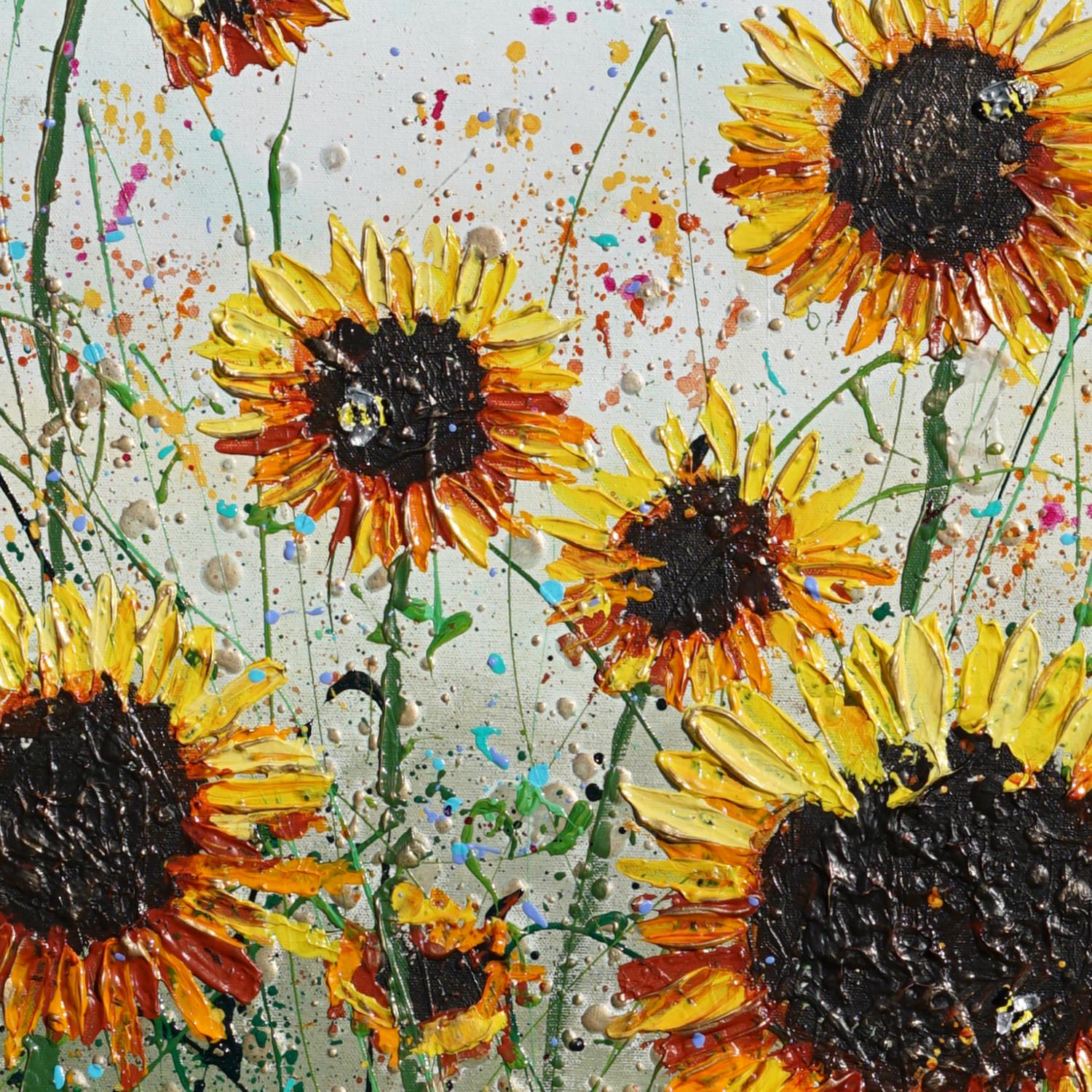 abstract sunflower painting