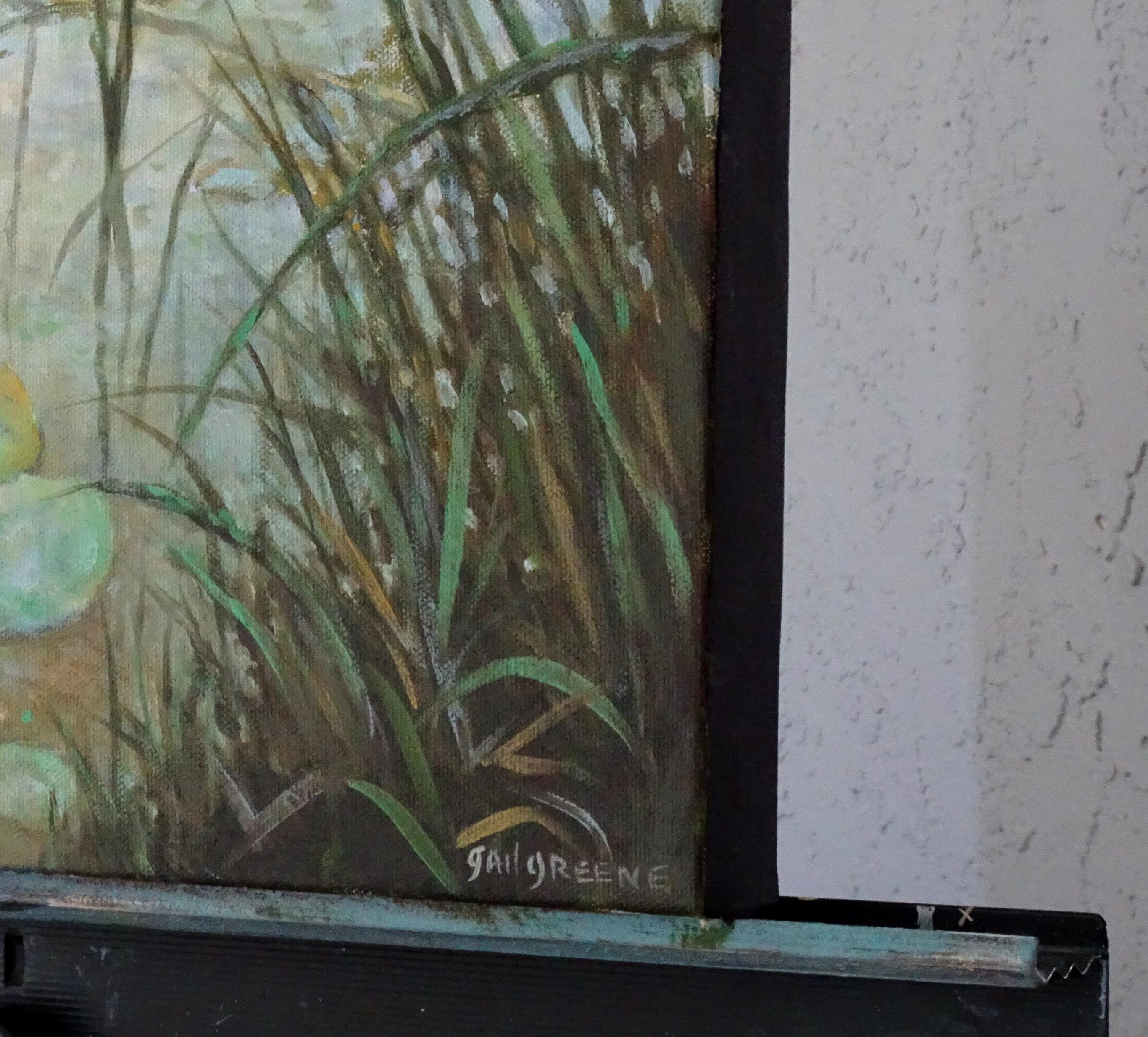 Waterlilies at Dawn, Ölgemälde – Painting von Gail Greene