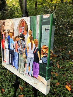 Standing in Line, Original Painting