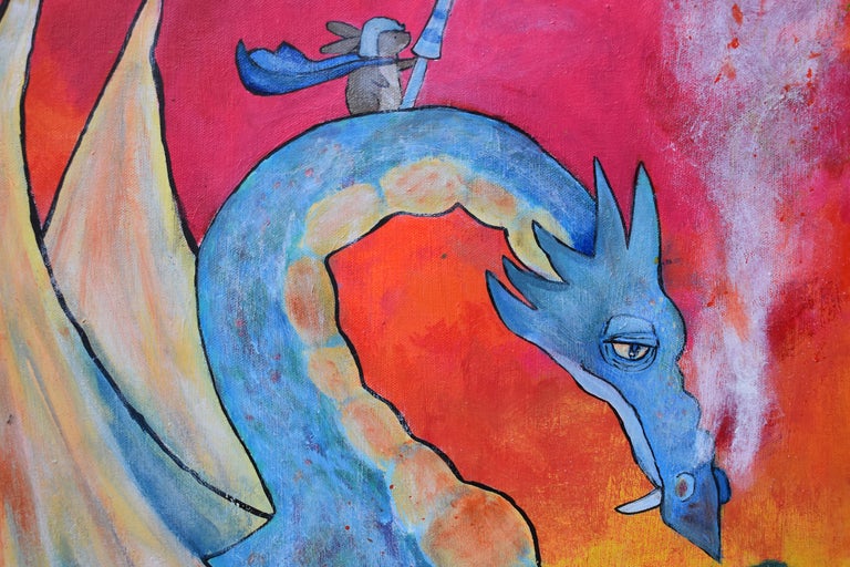 Adventures with a Dragon, Original Painting For Sale 1