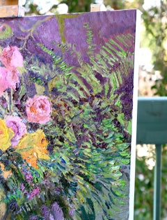 Rose e piante da appartamento, Pittura a olio