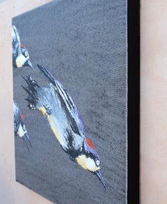 Diving Woodpeckers, Original Painting