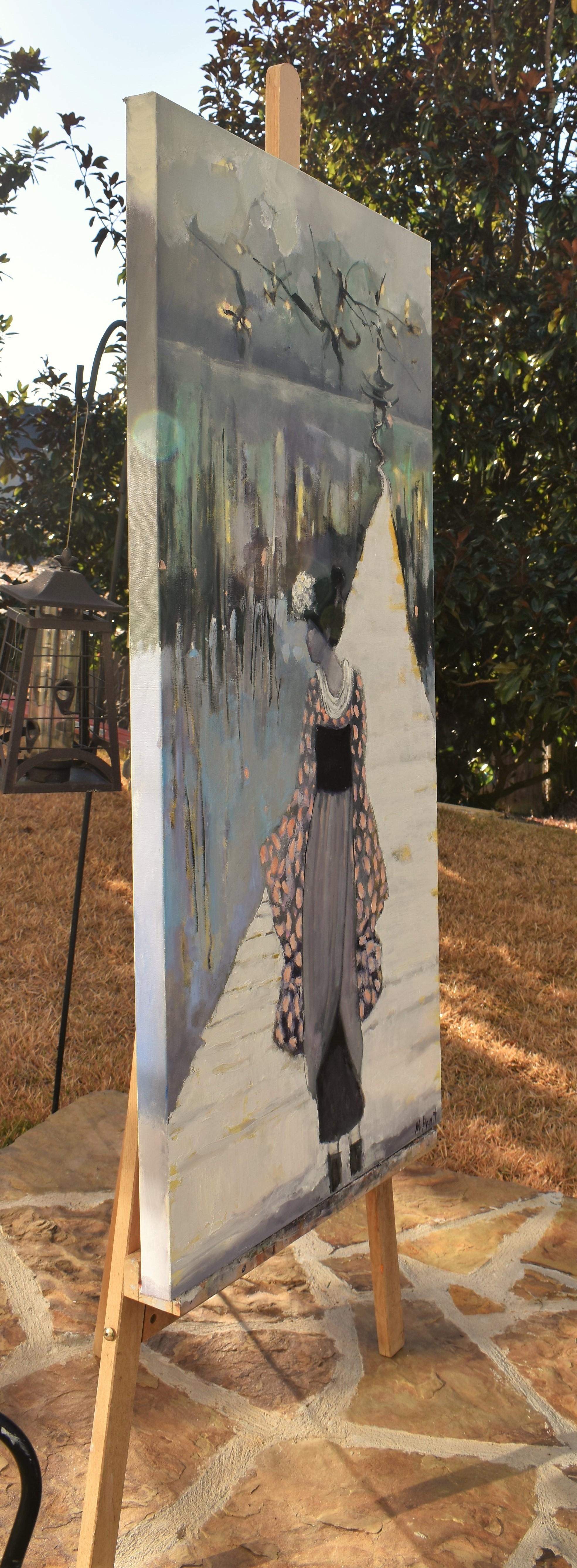 Peinture à l'huile - Geisha On Boardwalk - Painting de Mary Pratt