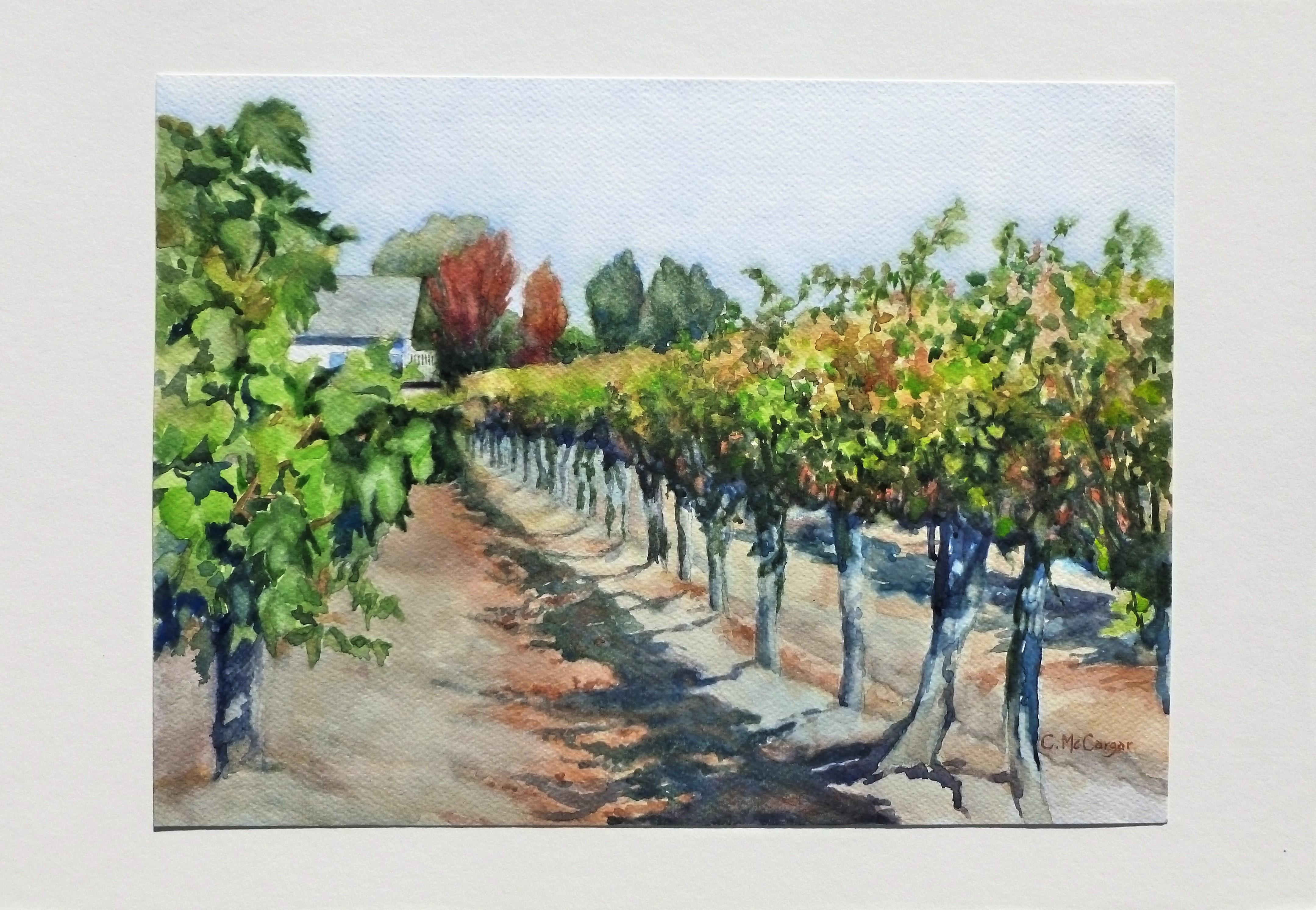 <p>Kommentare der Künstlerin<br>Die Künstlerin Catherine McCargar ist von den ausgedehnten Weinbergen Kaliforniens einfach fasziniert. Oft lässt sie sich von den reichen und grünen Landschaften inspirieren, da sie in der Nähe vieler dieser Orte