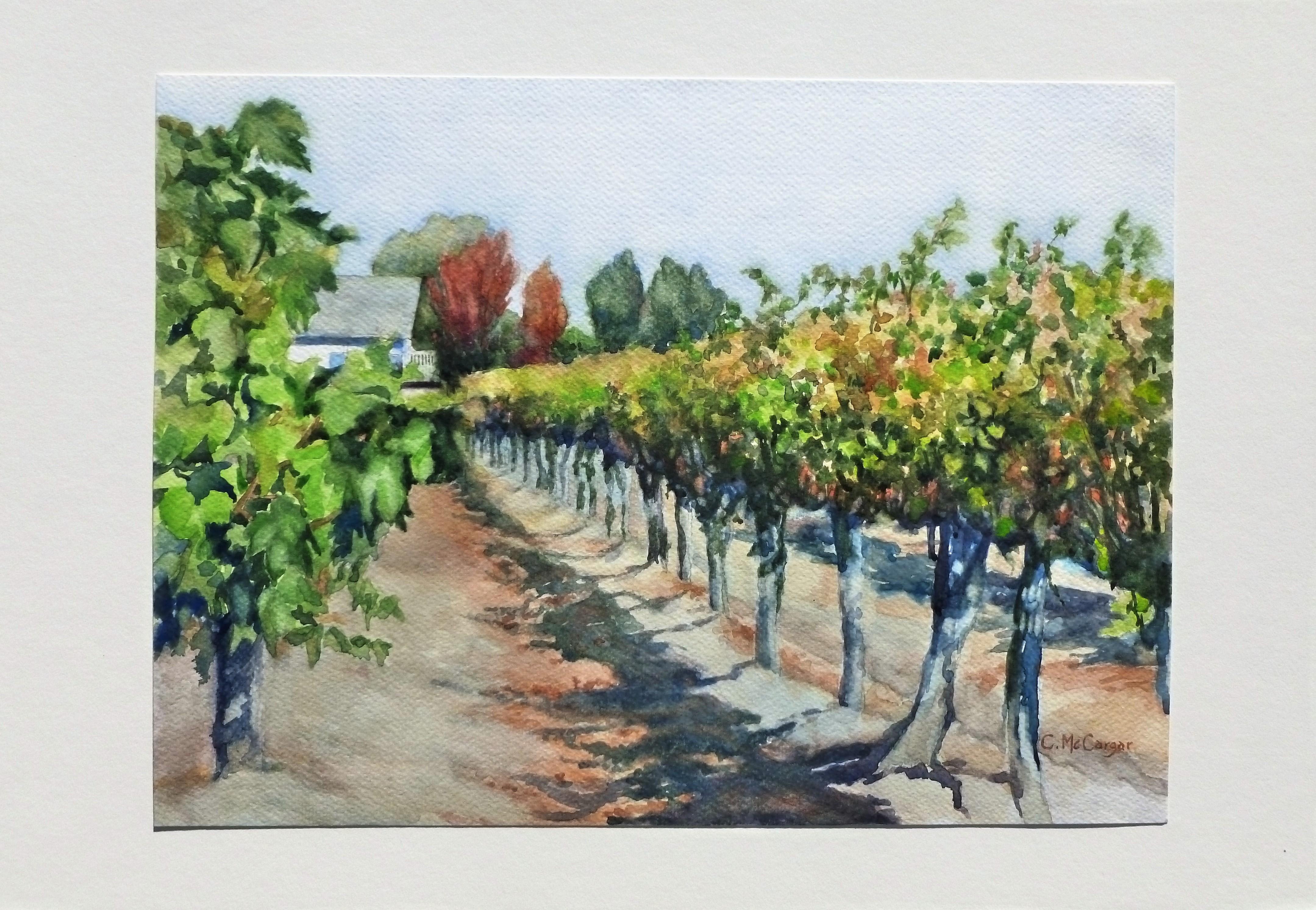 <p>Commenti dell'artista<br />L'artista Catherine McCargar non può fare a meno di essere affascinata dagli estesi vigneti della California. Spesso trae ispirazione da panorami ricchi e verdeggianti, dato che vive a breve distanza da molti di essi.
