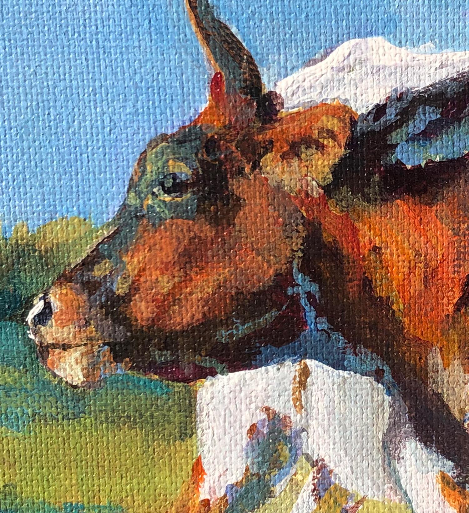 scratch art cow