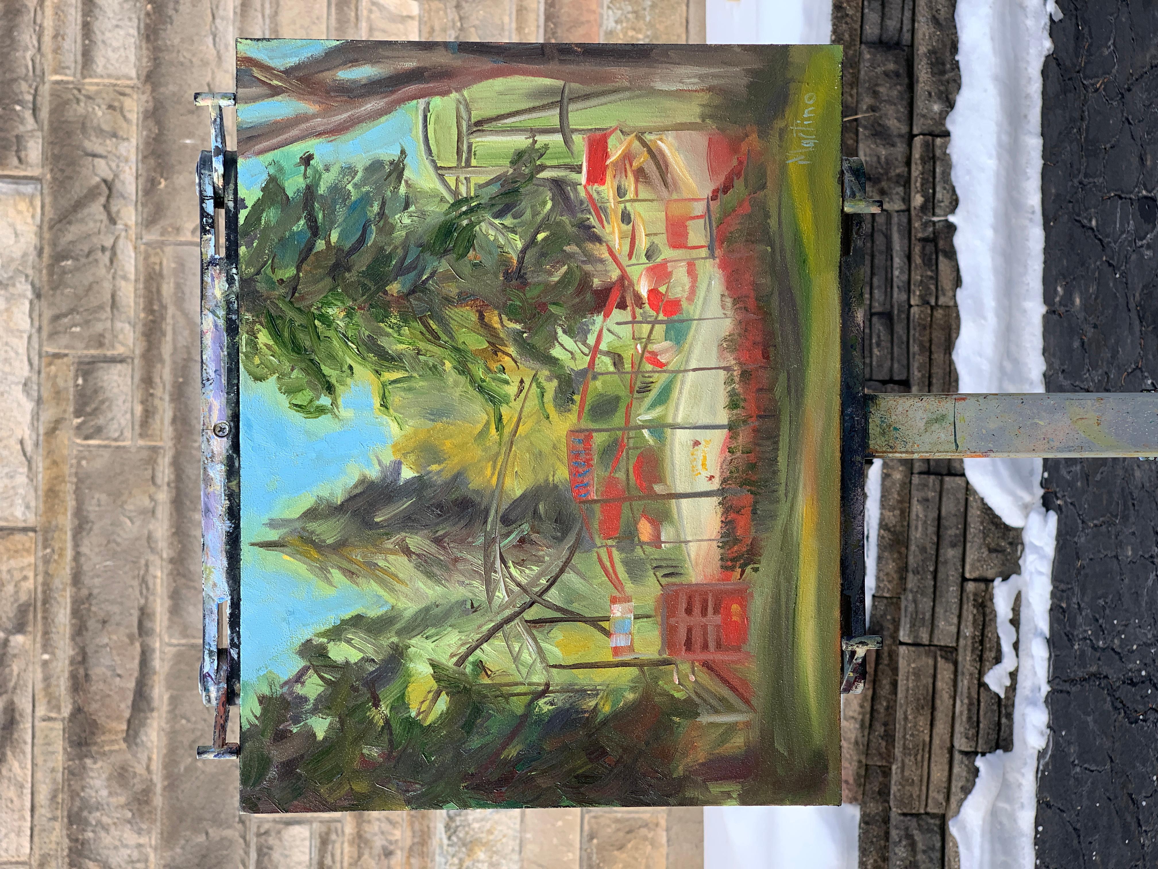Tilt-A-Whirl, Pintura al óleo - Painting Impresionista abstracto de Paula Martino