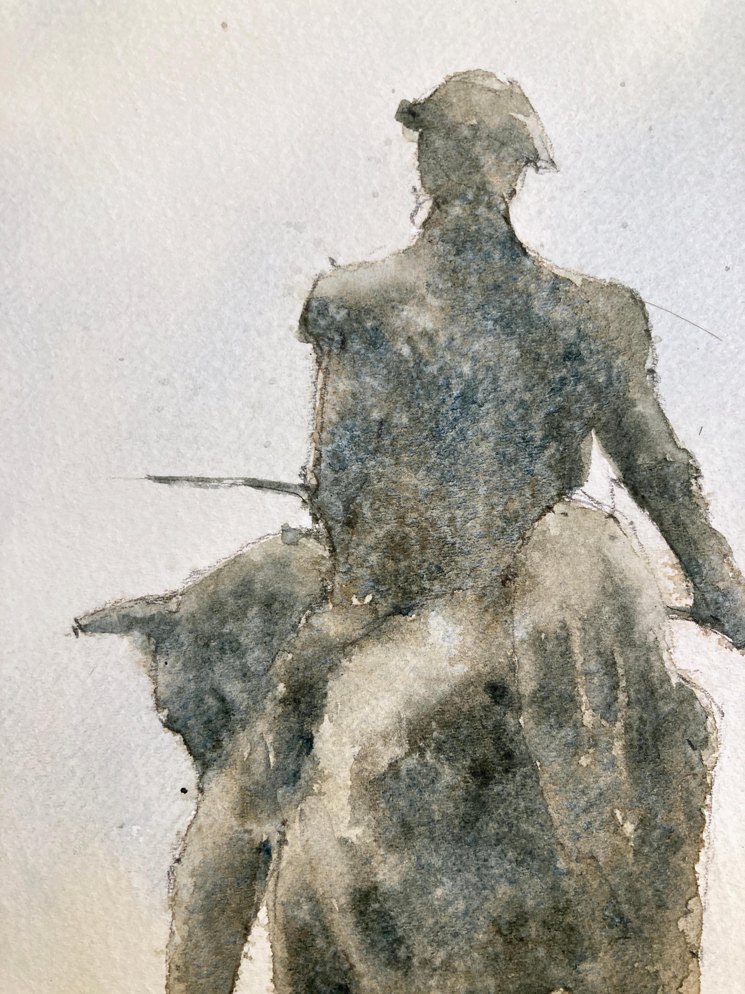 Peinture d'origine Boston Common - Gris Interior Art par Michele Clamp