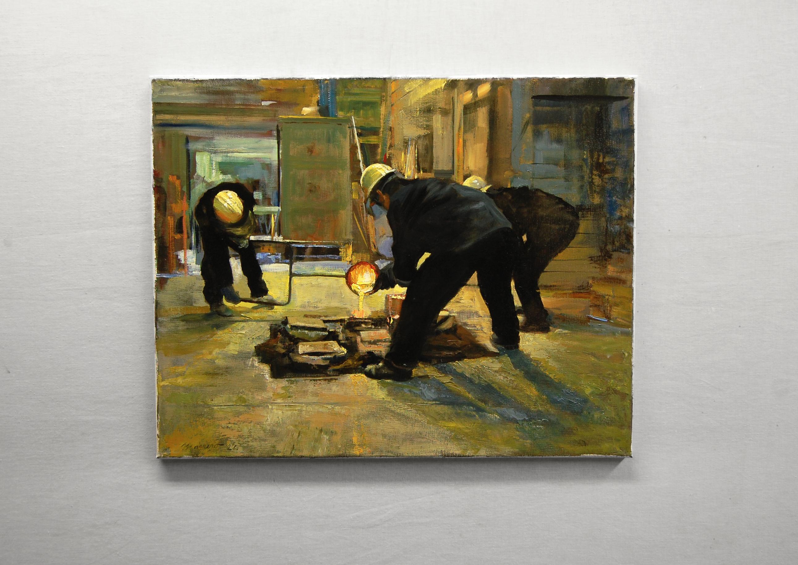 First Pour, peinture à l'huile - Impressionnisme abstrait Painting par Onelio Marrero