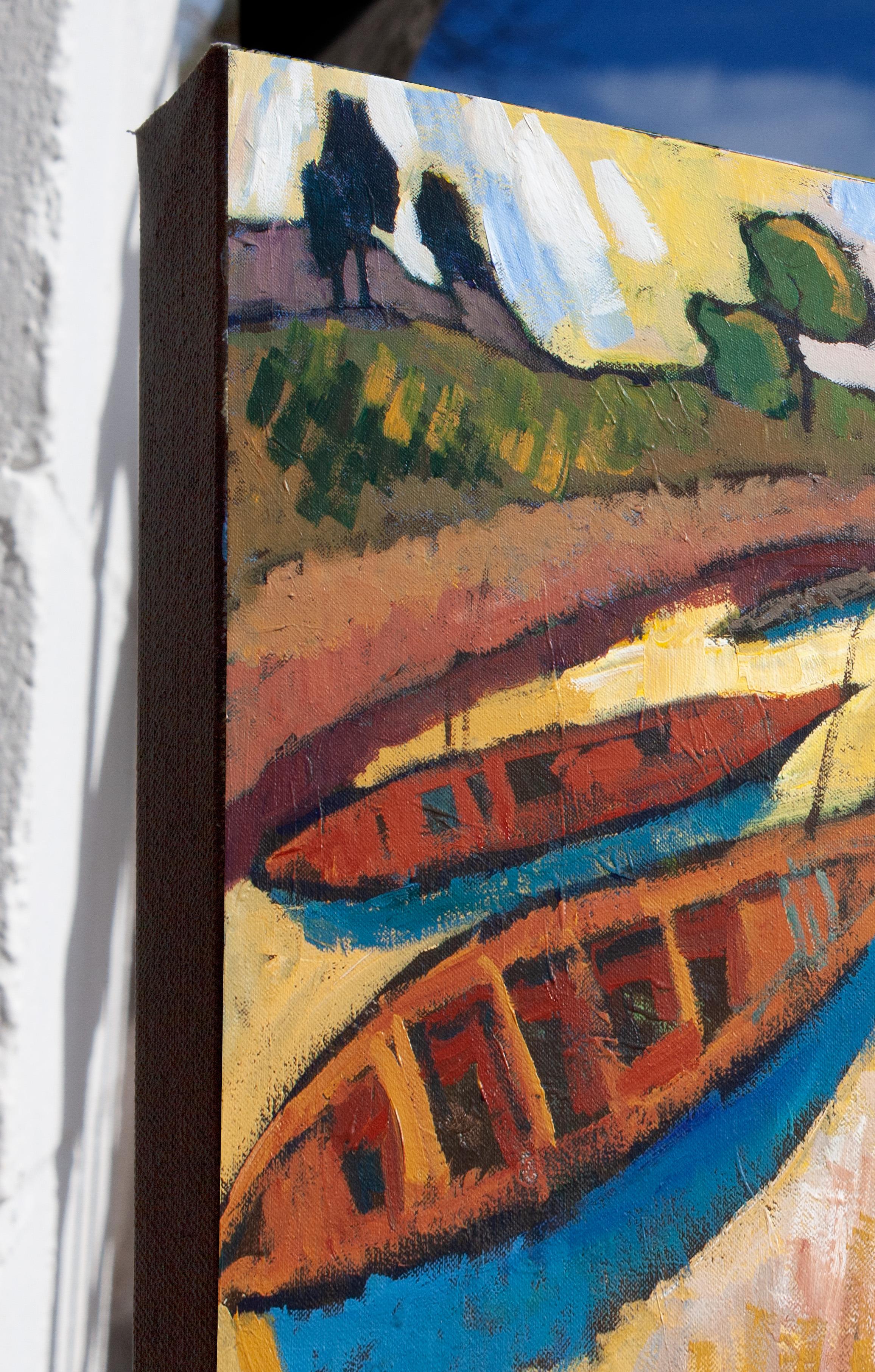Traditional Boats, Original Painting - Abstract Expressionist Art by Robert Hofherr