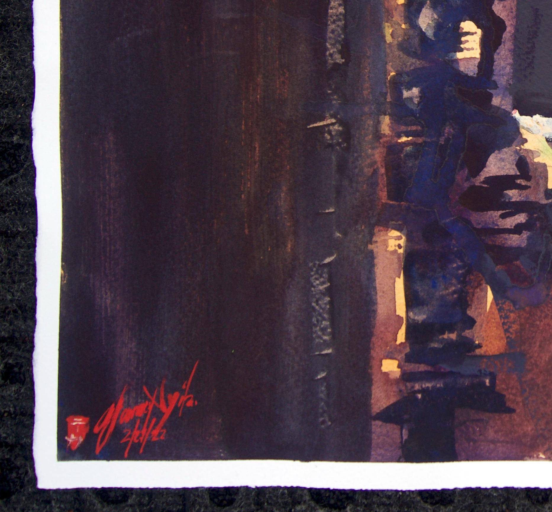 Alleyway, Peinture Originale - Art de James Nyika