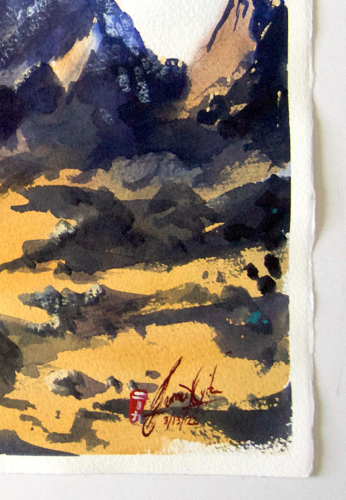 Monte Kenya, dipinto originale - Art Impressionismo astratto di James Nyika