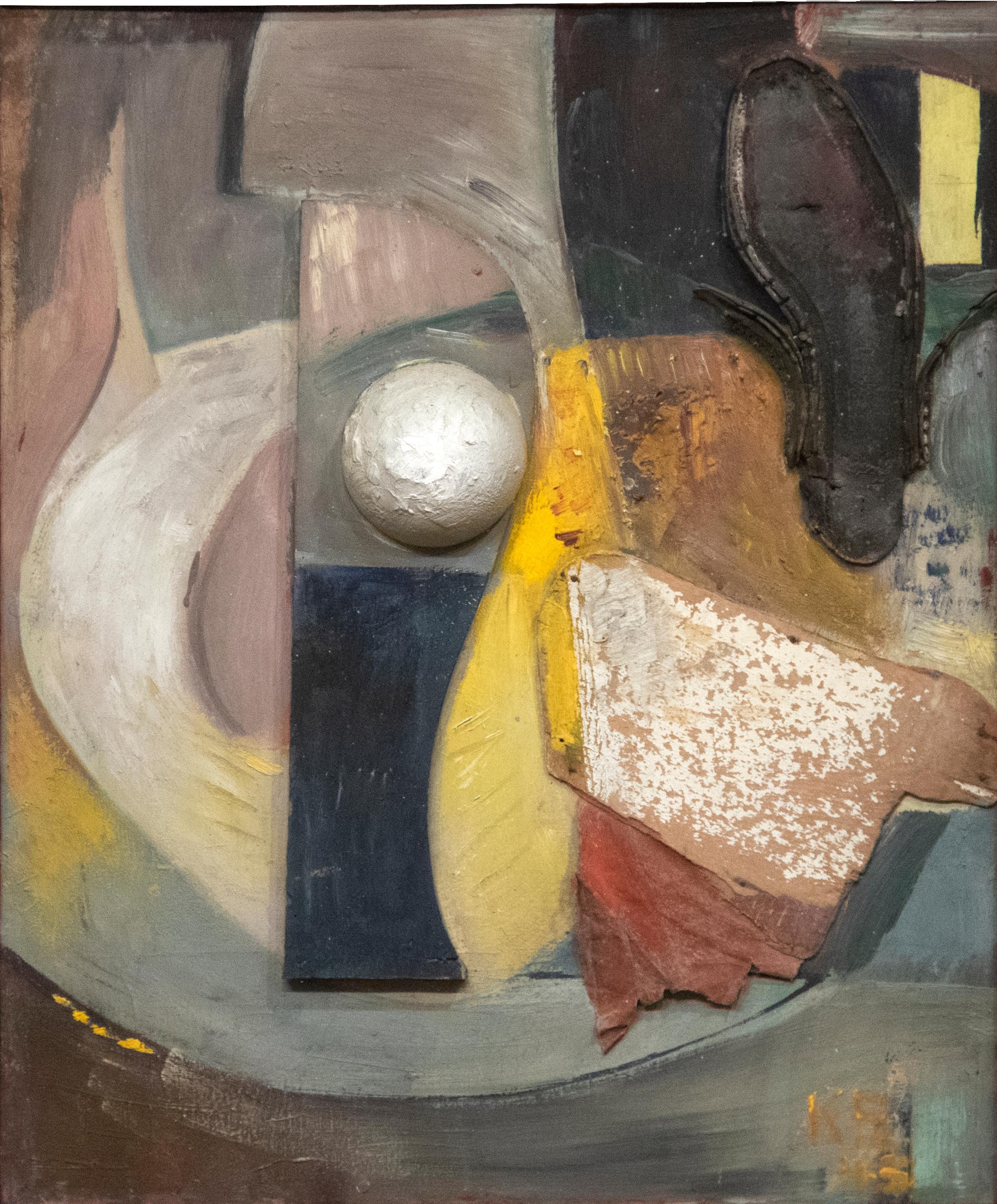 Kurt Schwitters Abstract Painting - Ohne Titel (Merzbild Mit Schuhsohle)/Untitled (Merz Picture with Shoe Sole)