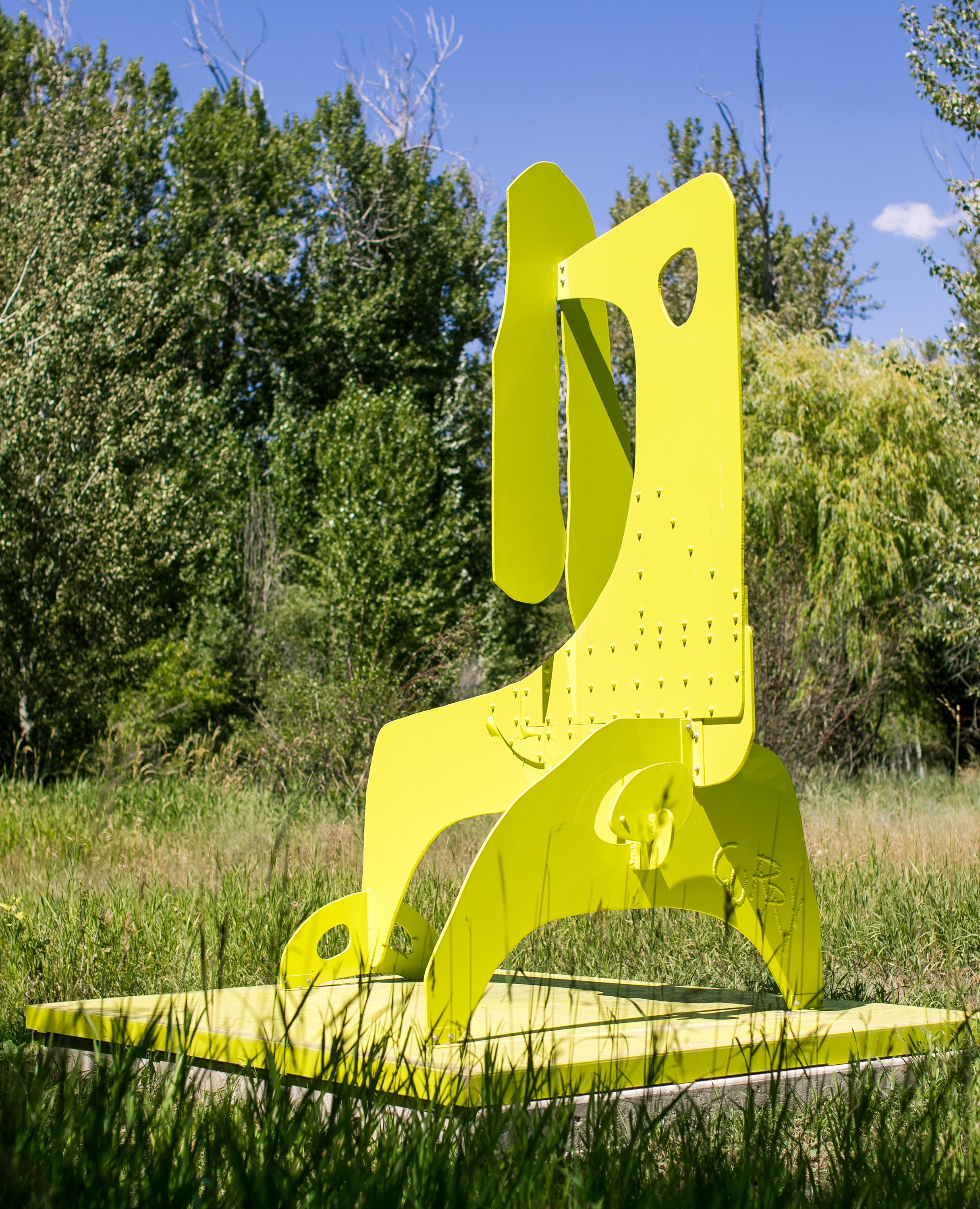 Aaron Curry Abstract Sculpture - Yellow Bird Boy