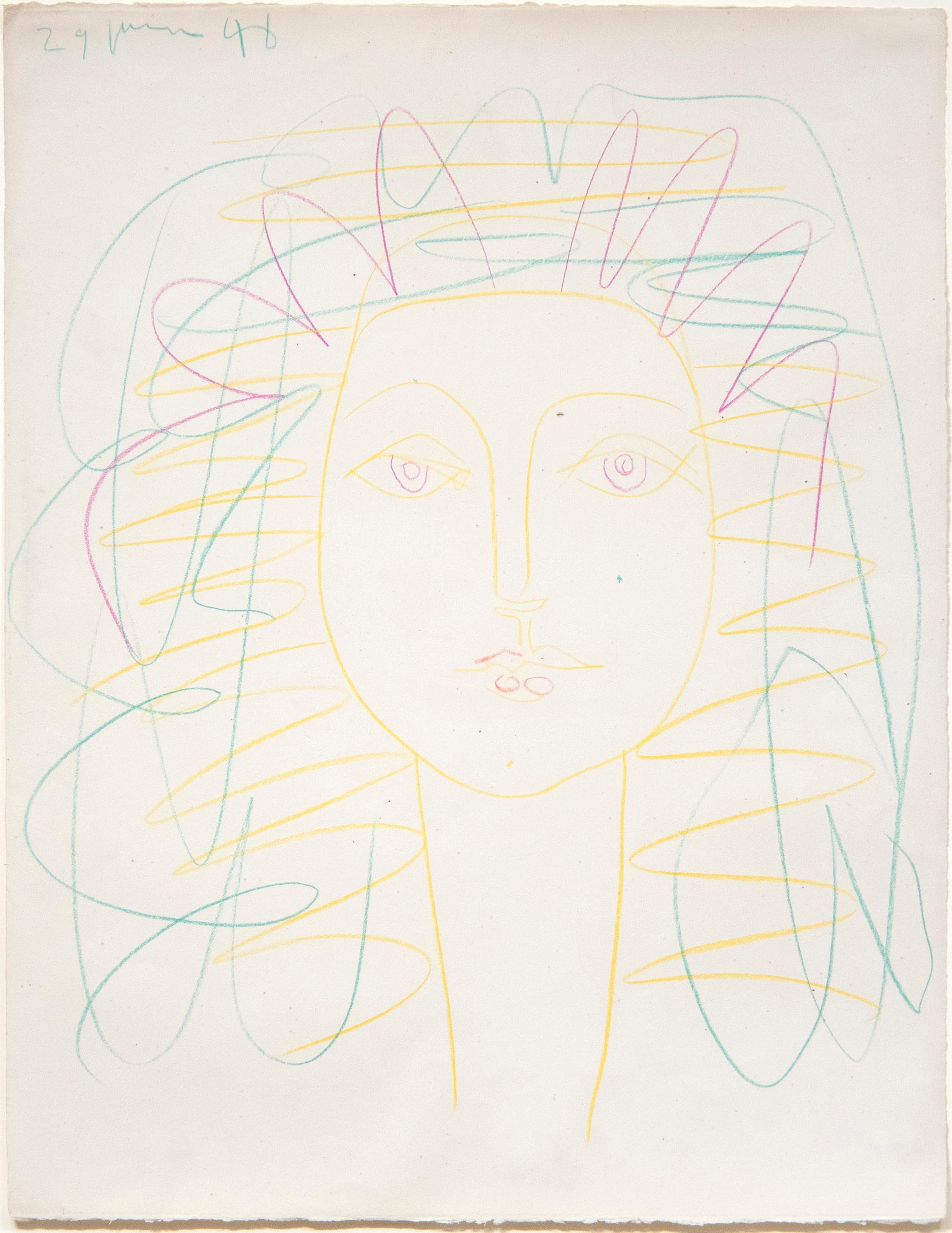 Pablo Picasso Figurative Art - Portrait de femme (Françoise) (Portrait of Woman)