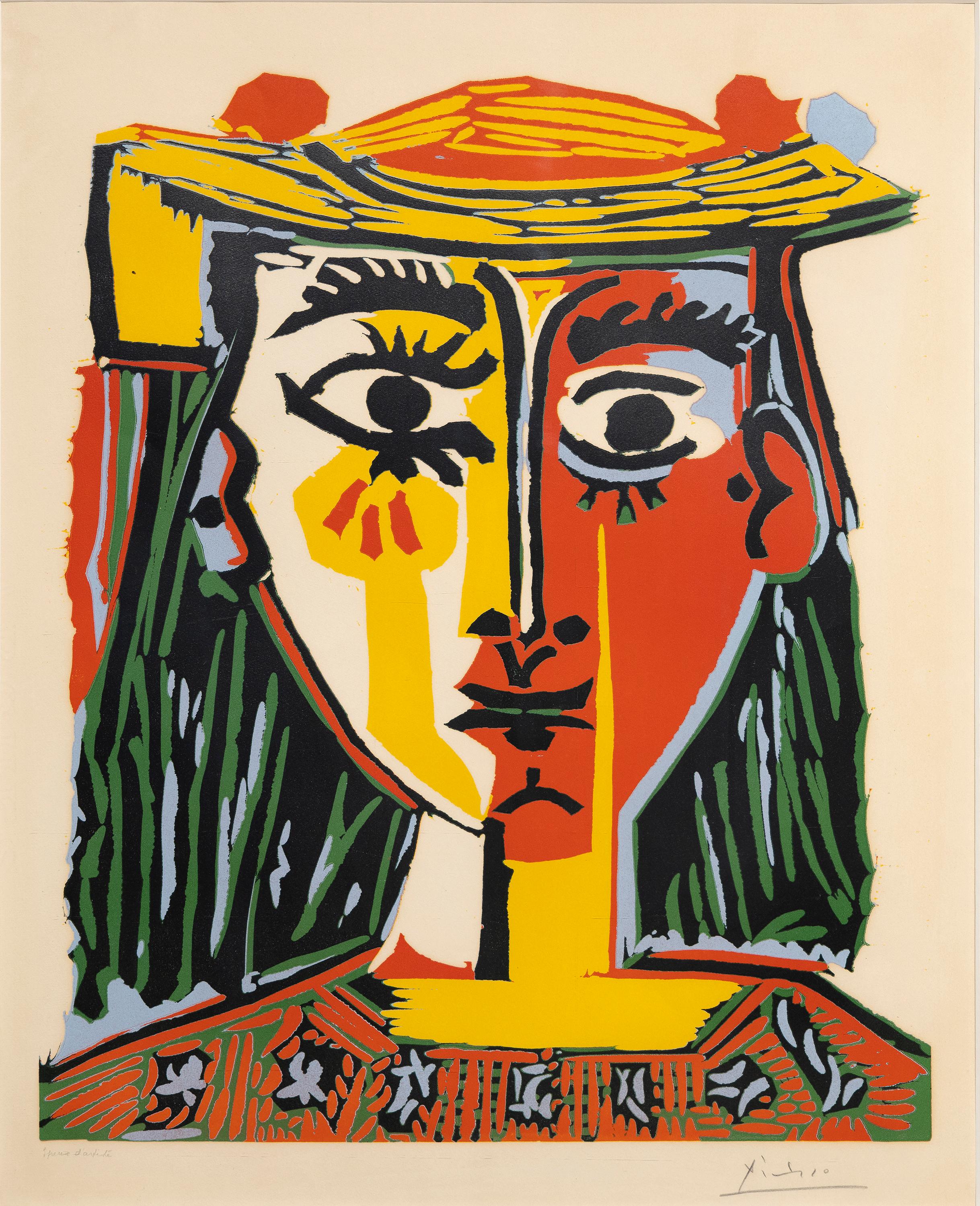 Pablo Picasso Portrait Print - Buste de Femme au Chapeau
