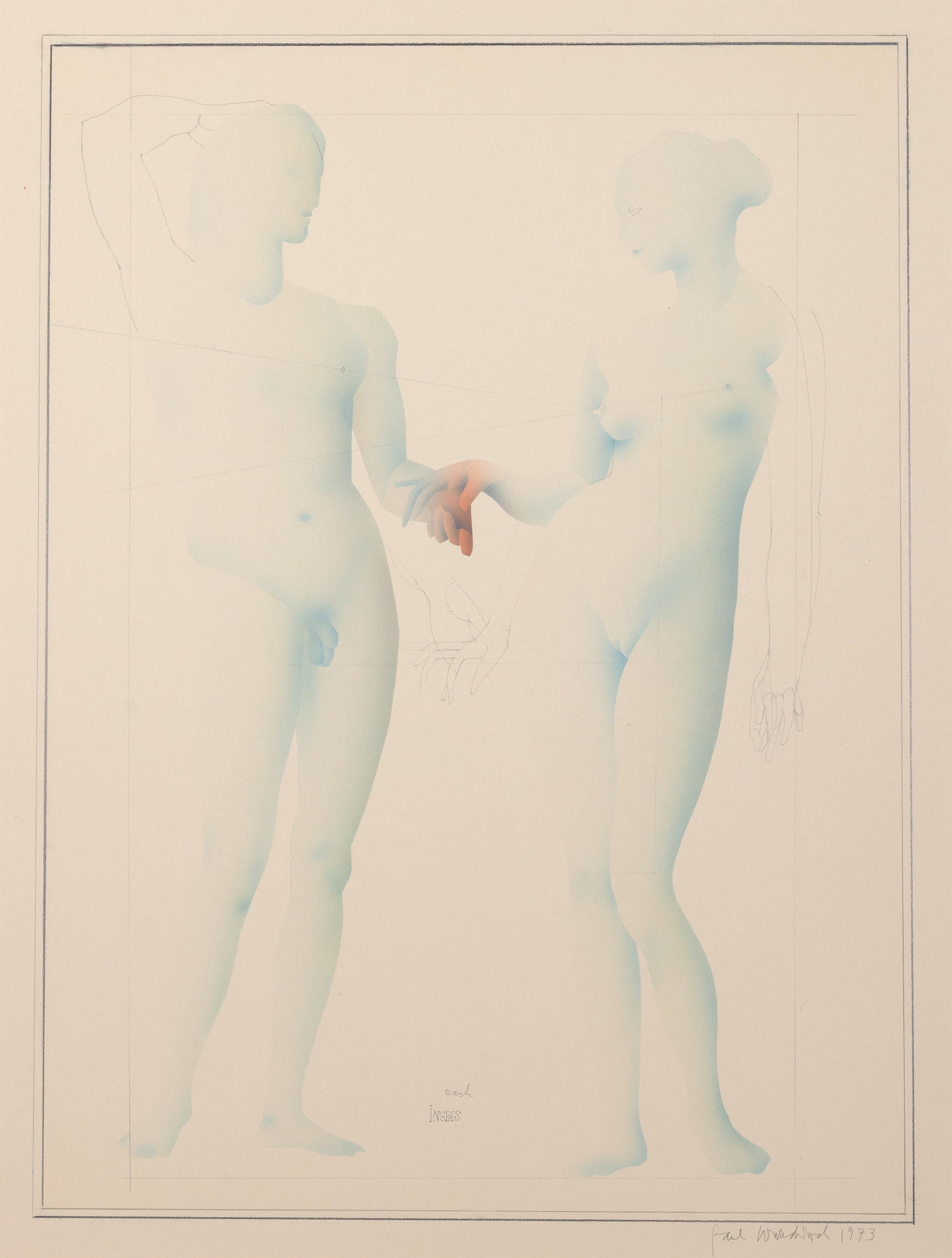 Abstract Drawing di Paul Wunderlich - Dopo il disegno di Ingres