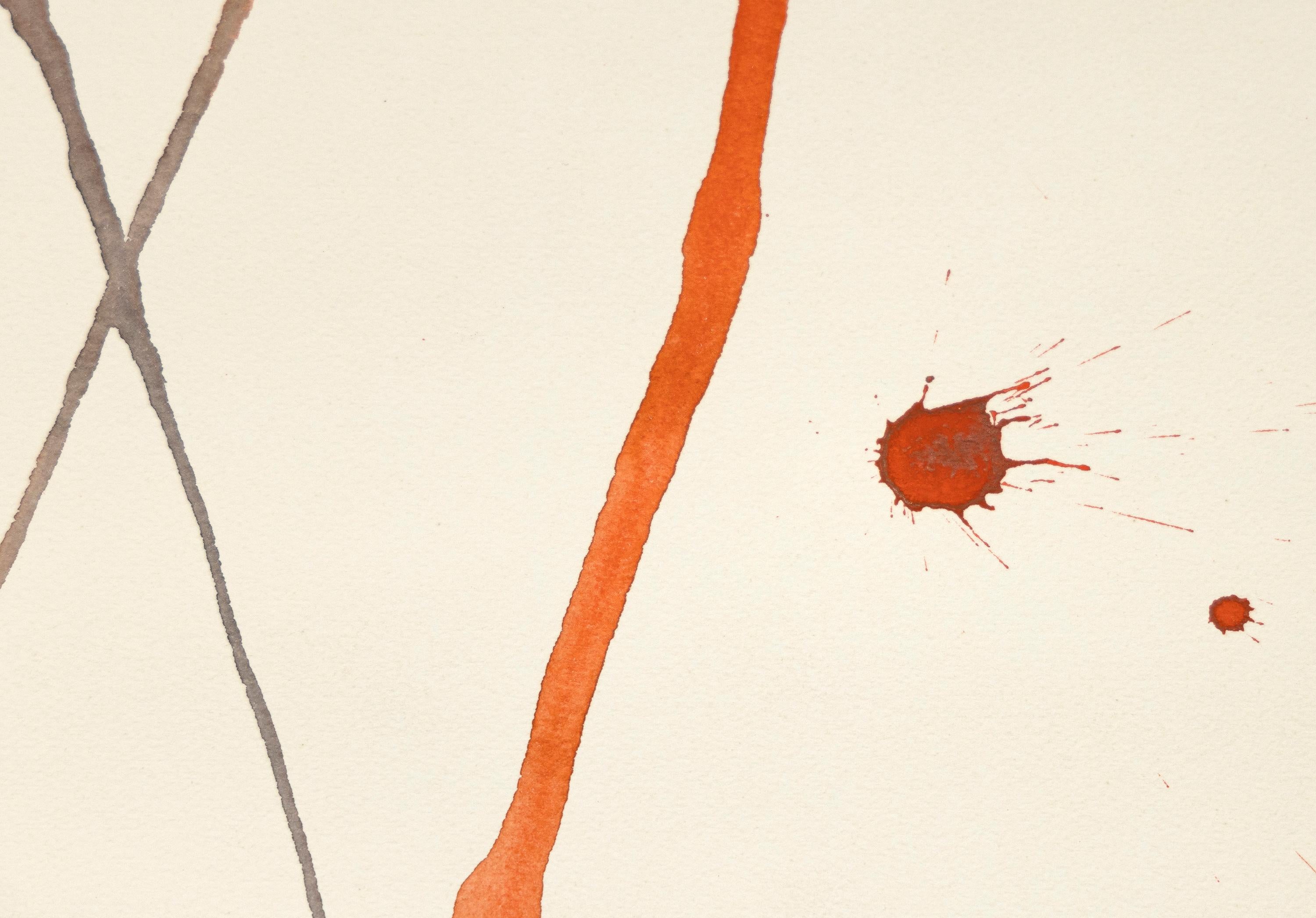 Wigwam rouge et jaune (Weiß), Abstract Drawing, von Alexander Calder