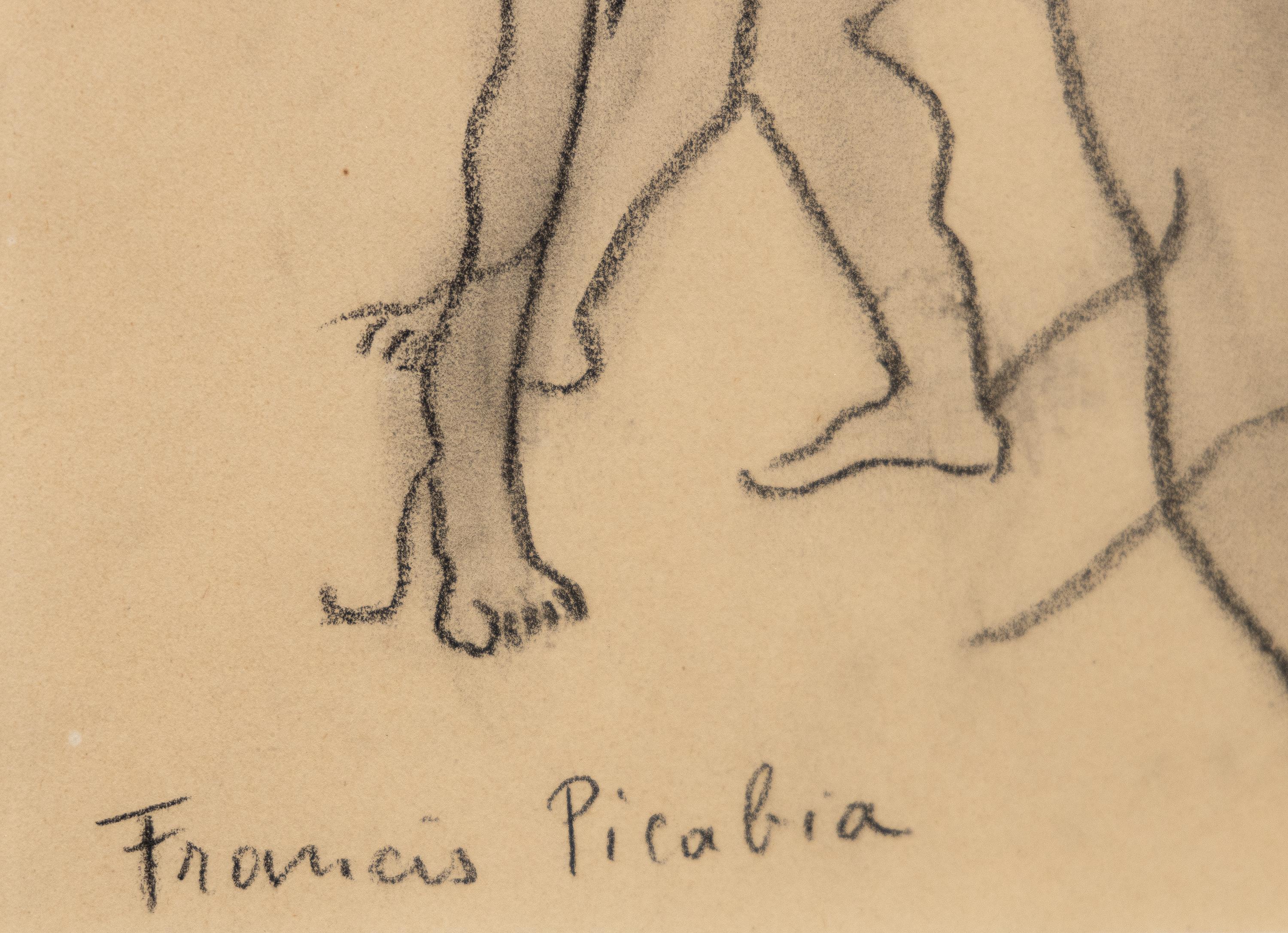 Trois personnages nus - Beige Figurative Art by Francis Picabia