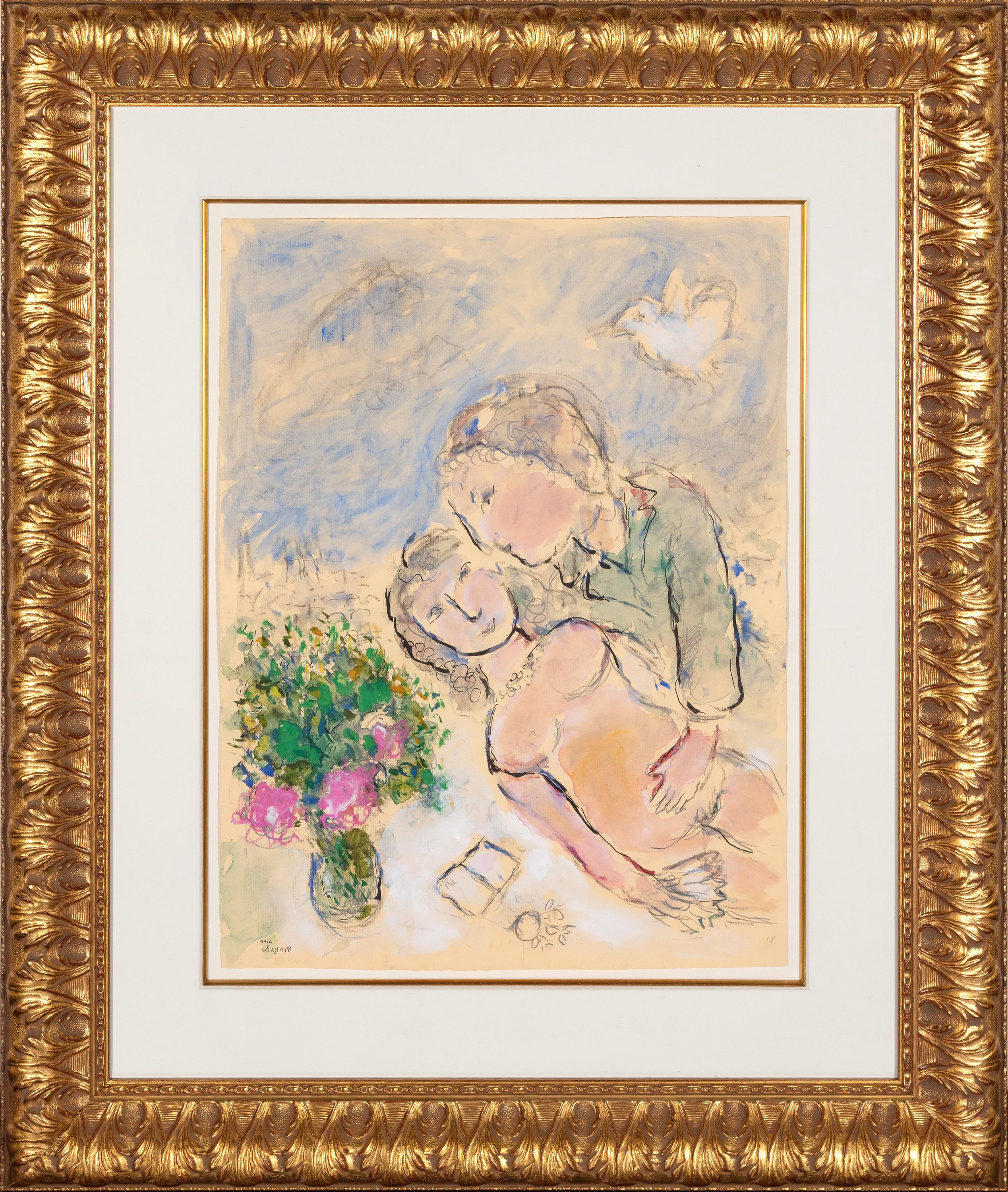 Marc Chagall - Repos du nu rose à l'éventail For Sale at 1stDibs | marc ...