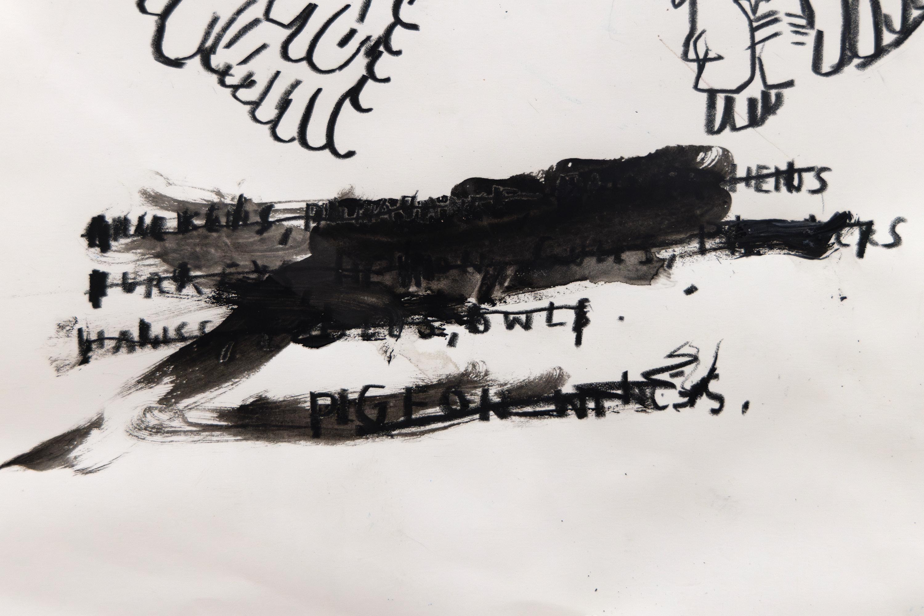 Untitled (Pigeon Anatomy) - Post-War Art by Jean-Michel Basquiat
