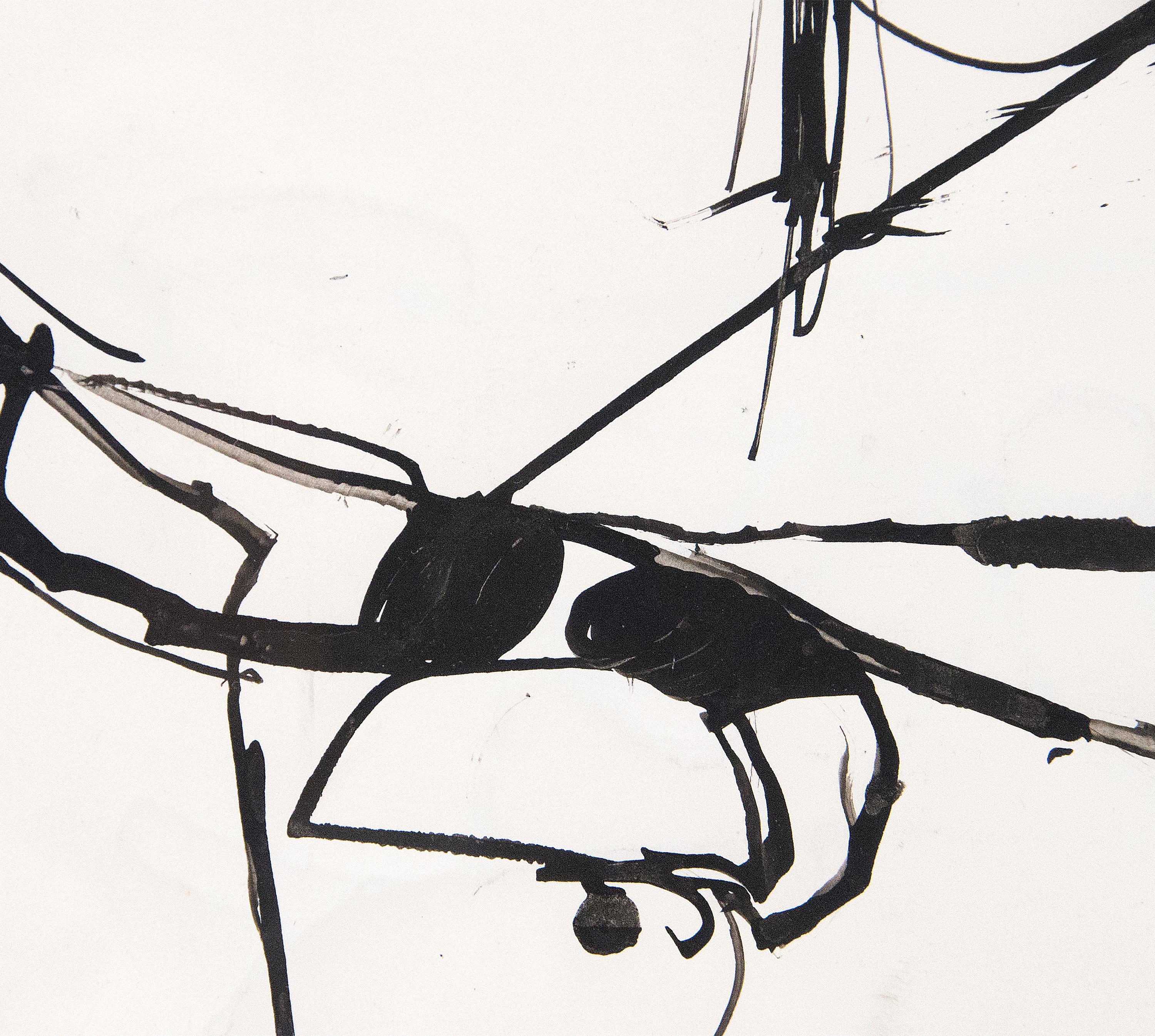 Un dessin de Richard Diebenkorn. Cette œuvre sans titre de la série Urbana est un dessin abstrait à l'encre sur papier de l'artiste figuratif et expressionniste abstrait de l'après-guerre, Richard Diebenkorn. Signé en bas à gauche, 