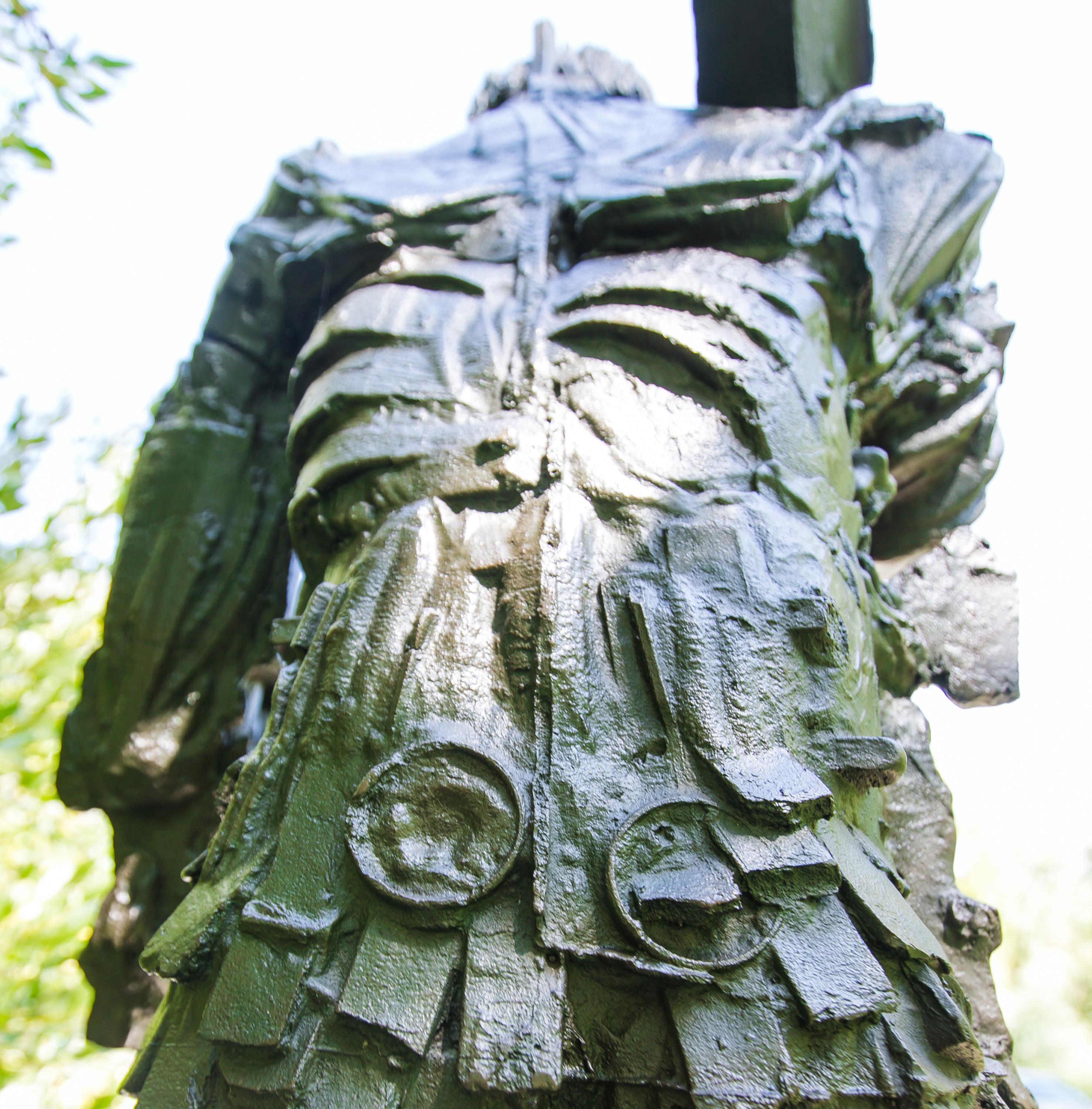Nation Builder - Gold Figurative Sculpture by Matthew Monahan