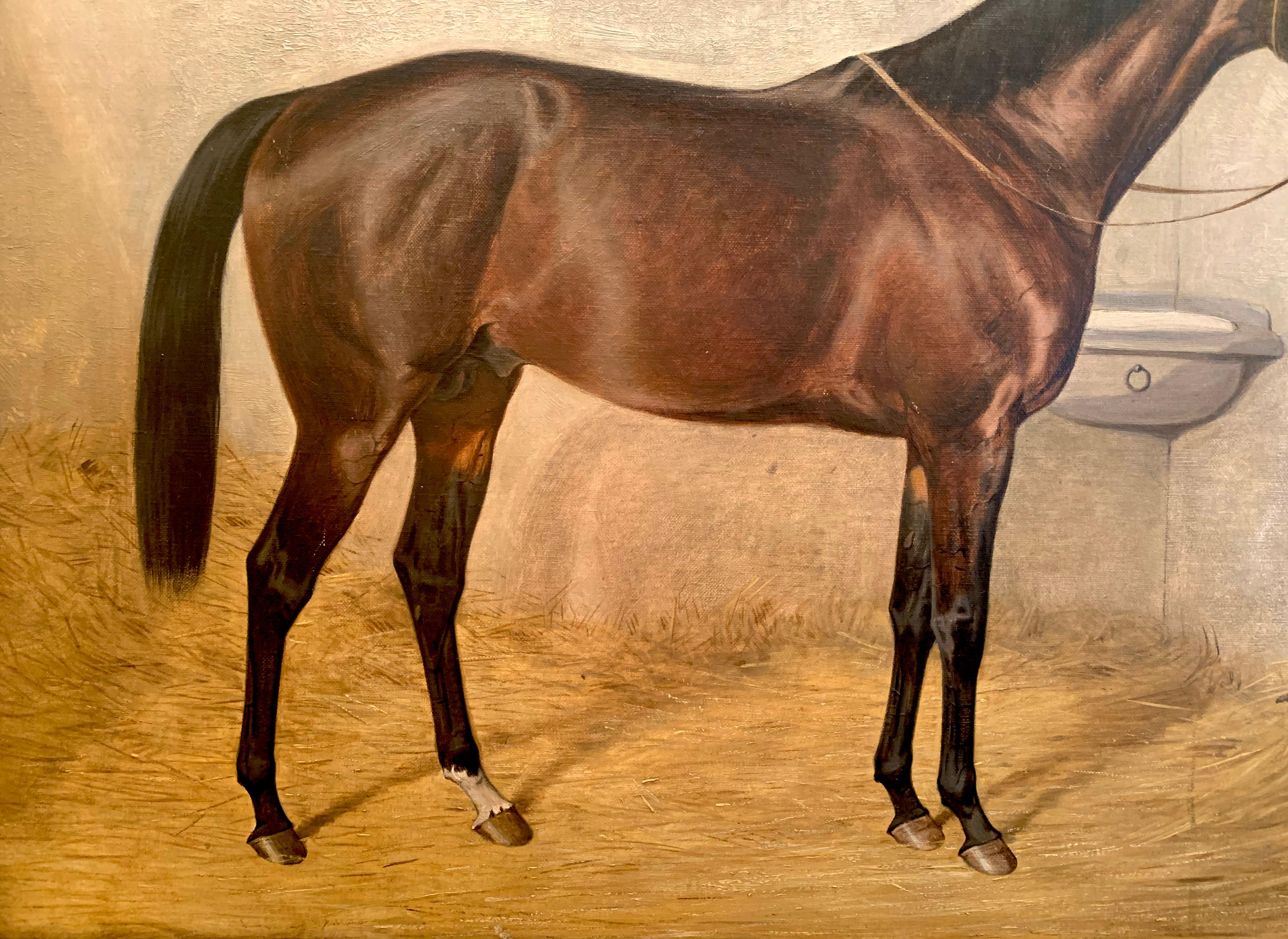 Der Hengst von Emil Adam 1916 - Reiter Ölgemälde gerahmt 1