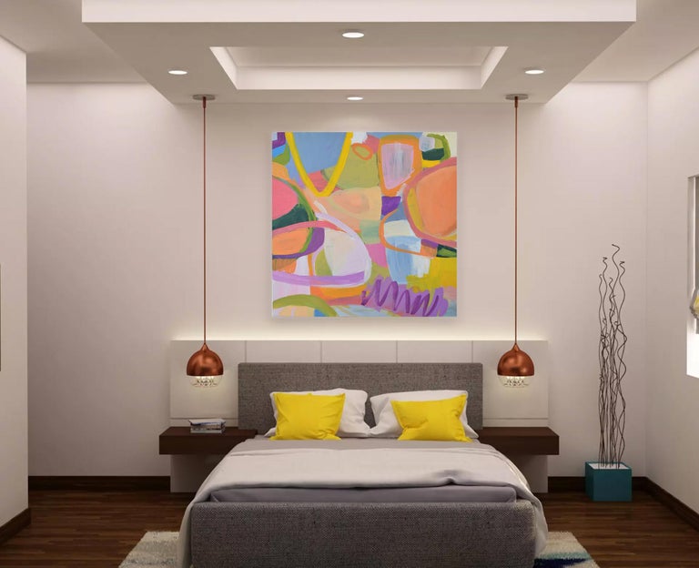 Chelsea Hart - Love Circles - Contemporary abstract Colorful painting - Abstract Painting by Chelsea Hart