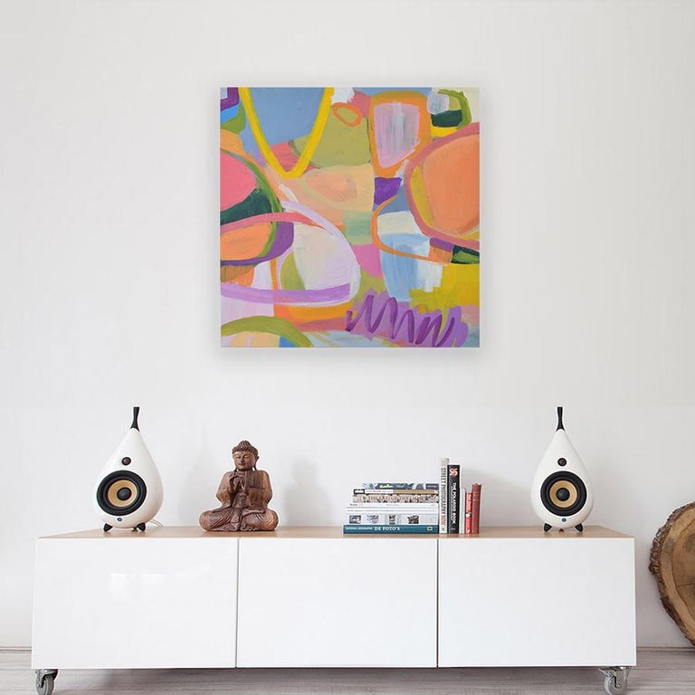 Chelsea Hart - Love Circles - Contemporary abstract Colorful painting For Sale 5