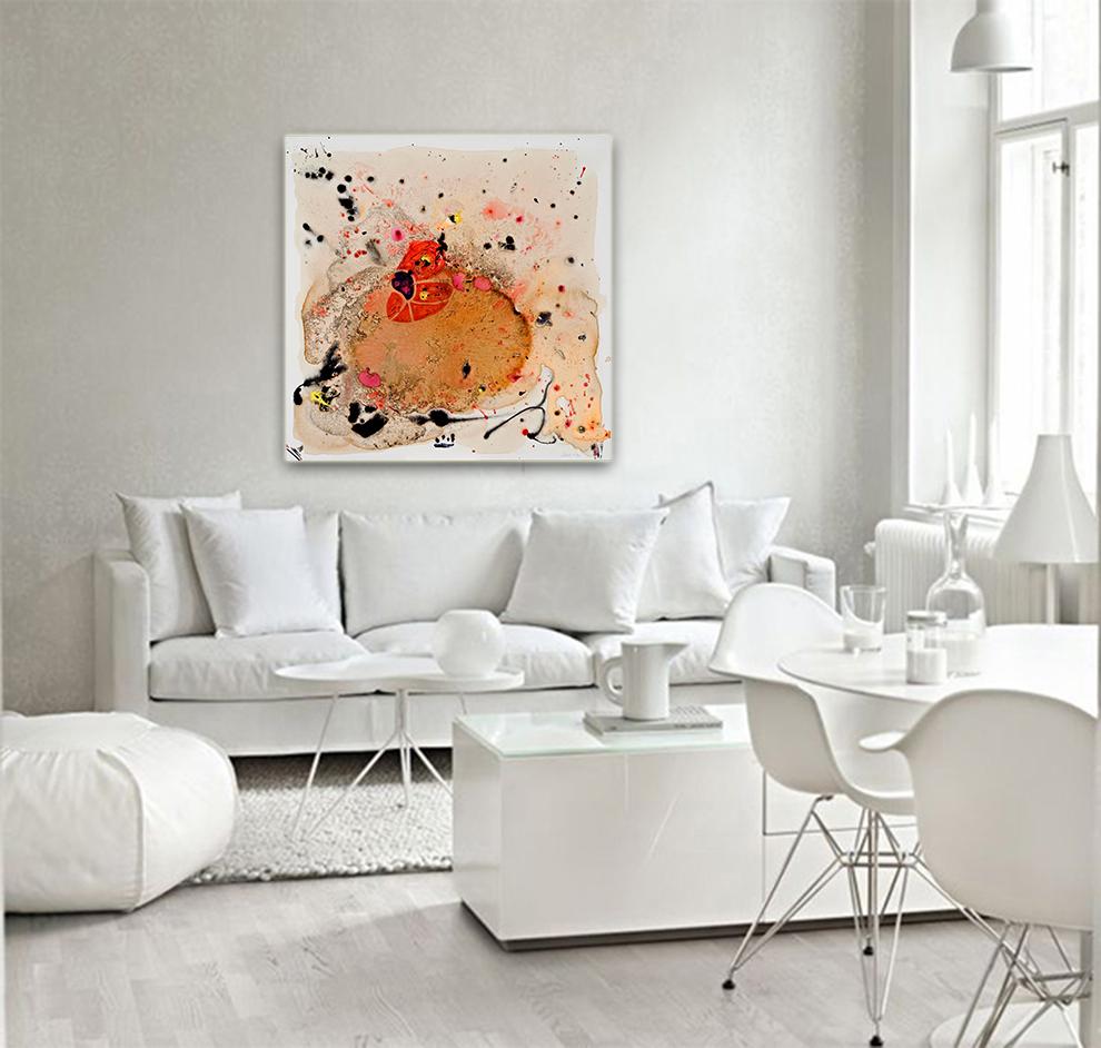 Five Red by Detlef Aderhold - Red Energetic Contemporary Abstract Painting 3