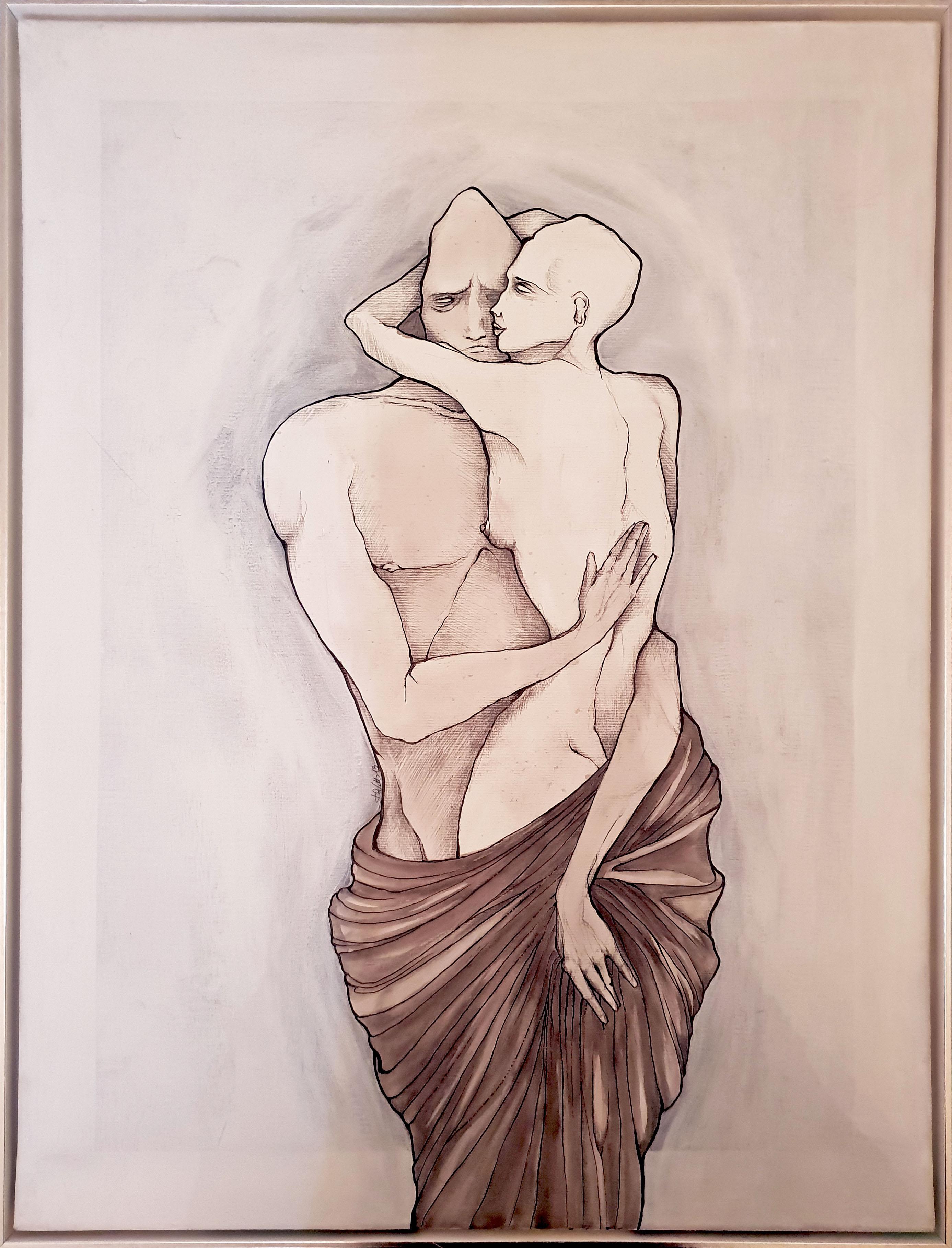 Teoria della solitudine by Daniele Davitti - Ilustration Painting of a Couple 1