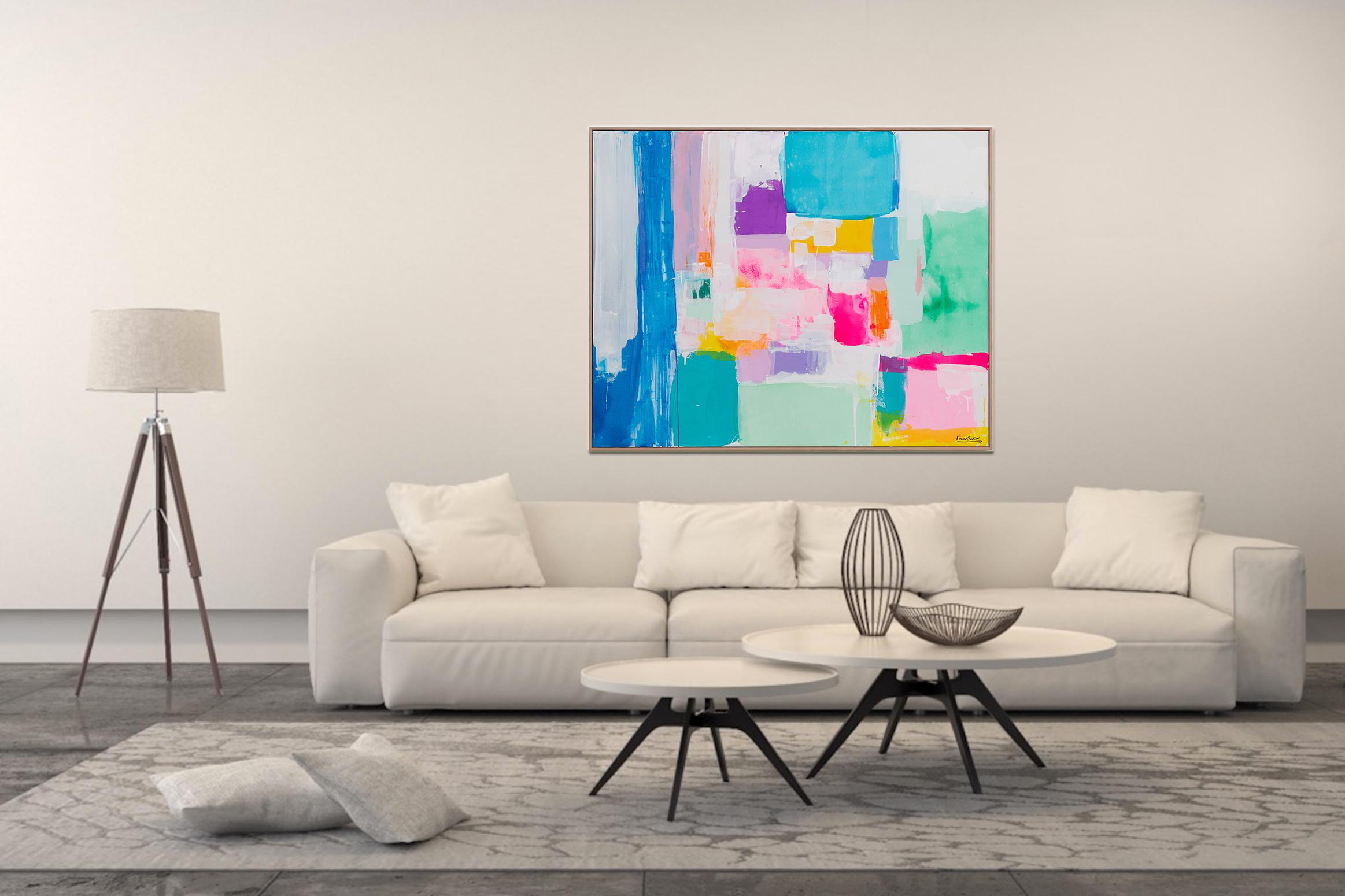 Summer days in Love by Kirsten Jackson, modern contemporary colorful abstract  2