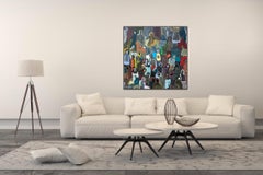 The Yellow Collar by Gaetan de Seguin colorful contemporary painting abstract