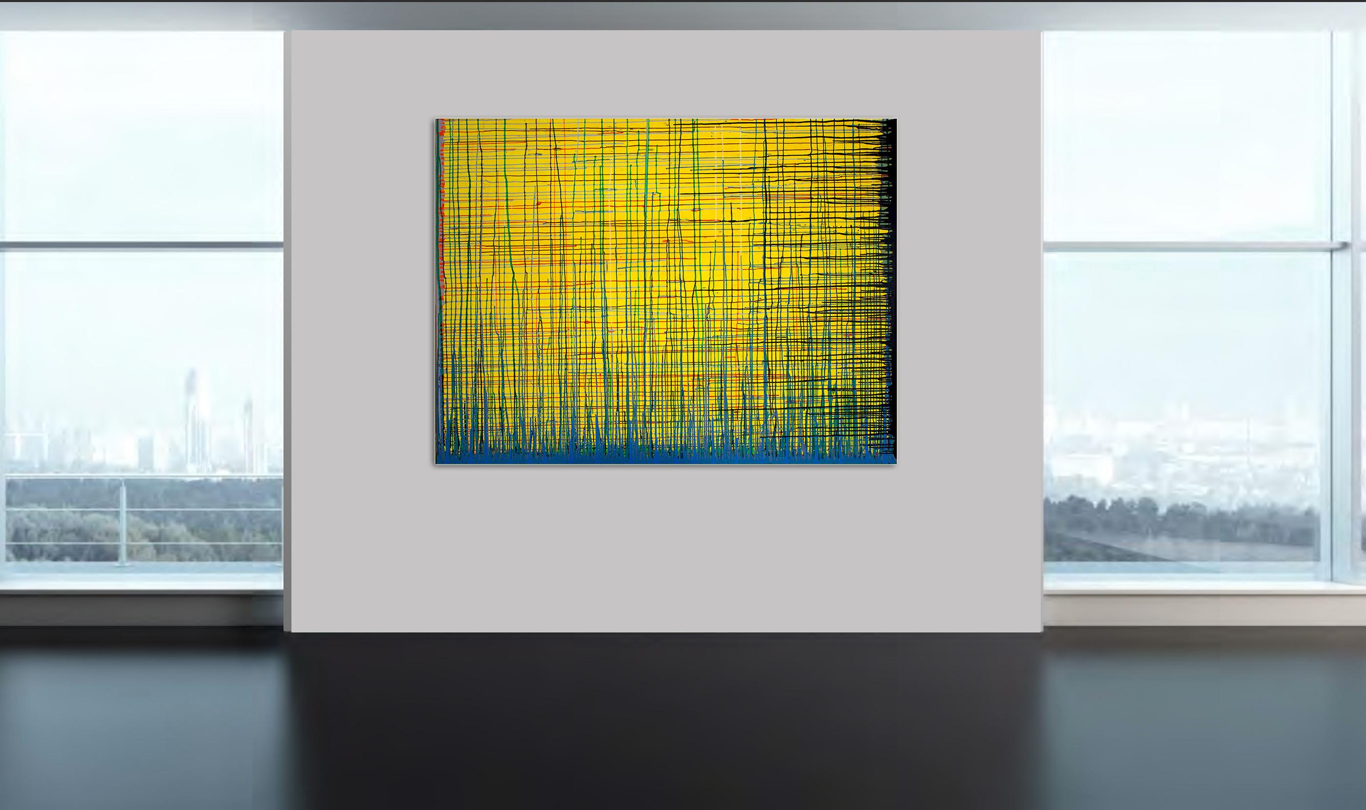 Flow Number1 von Detlef Aderhold - Großes zeitgenössisches abstraktes Gemälde, energiegeladen im Angebot 3
