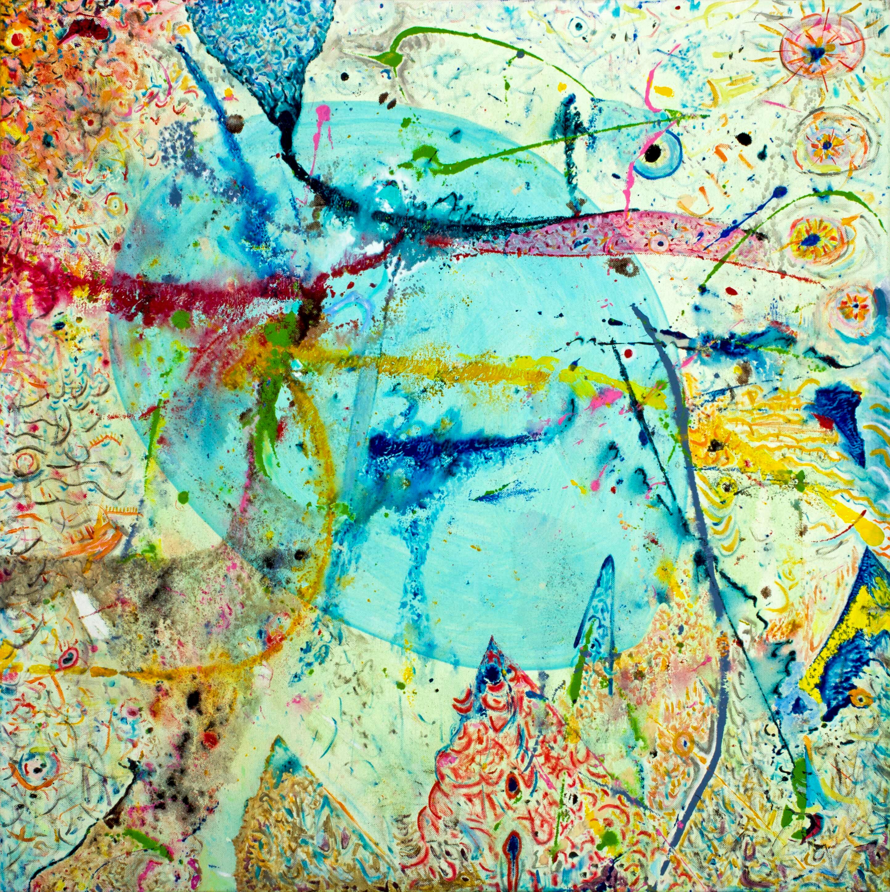Korn Take 2 von Detlef Aderhold - Großes zeitgenössisches abstraktes Gemälde, energiegeladen