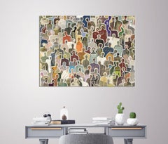 Brothers and Sisters Gaetan de Seguin contemporary figurative abstract painting