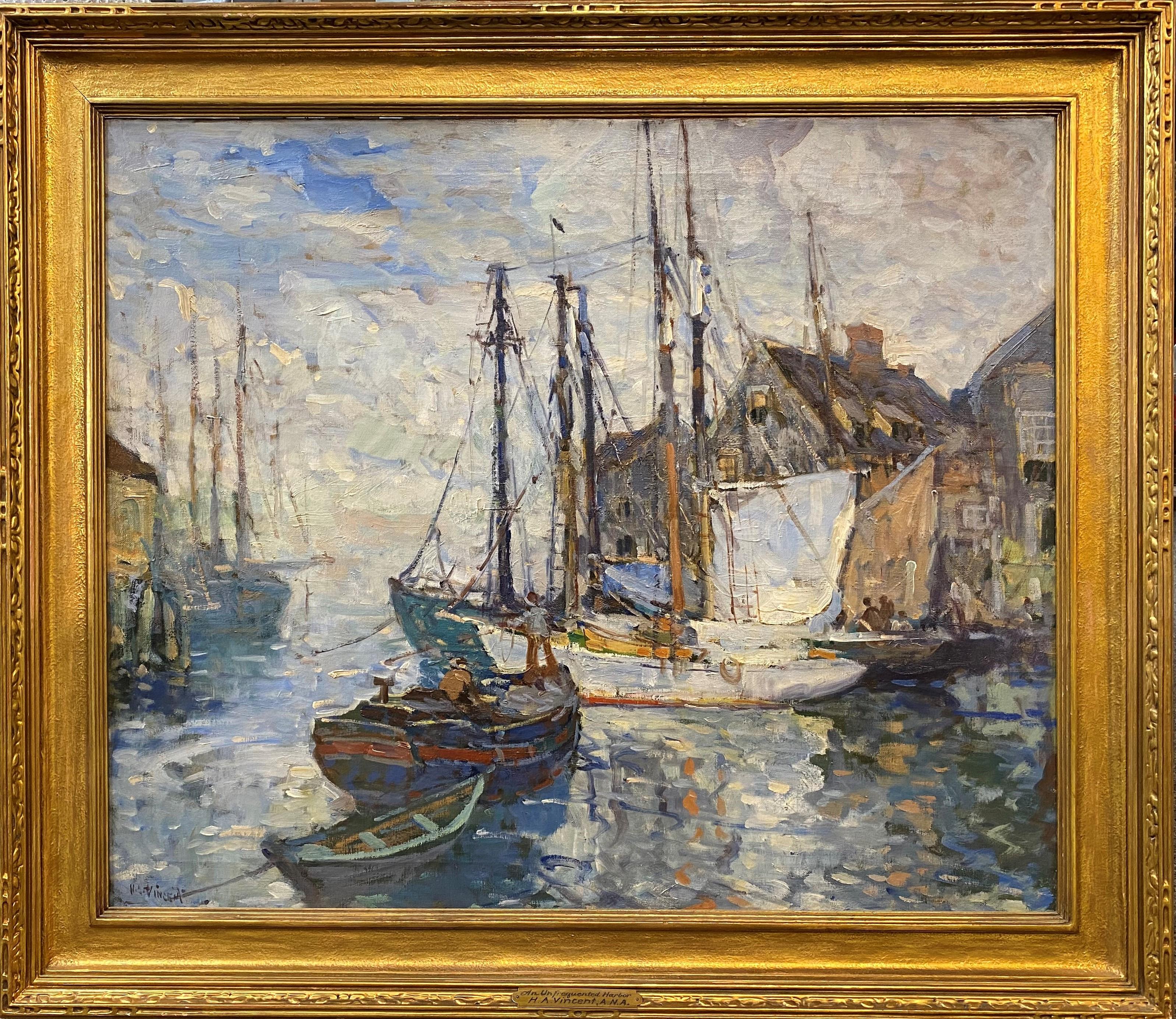 Harry Aiken Vincent Landscape Painting - An Unfrequented Harbor