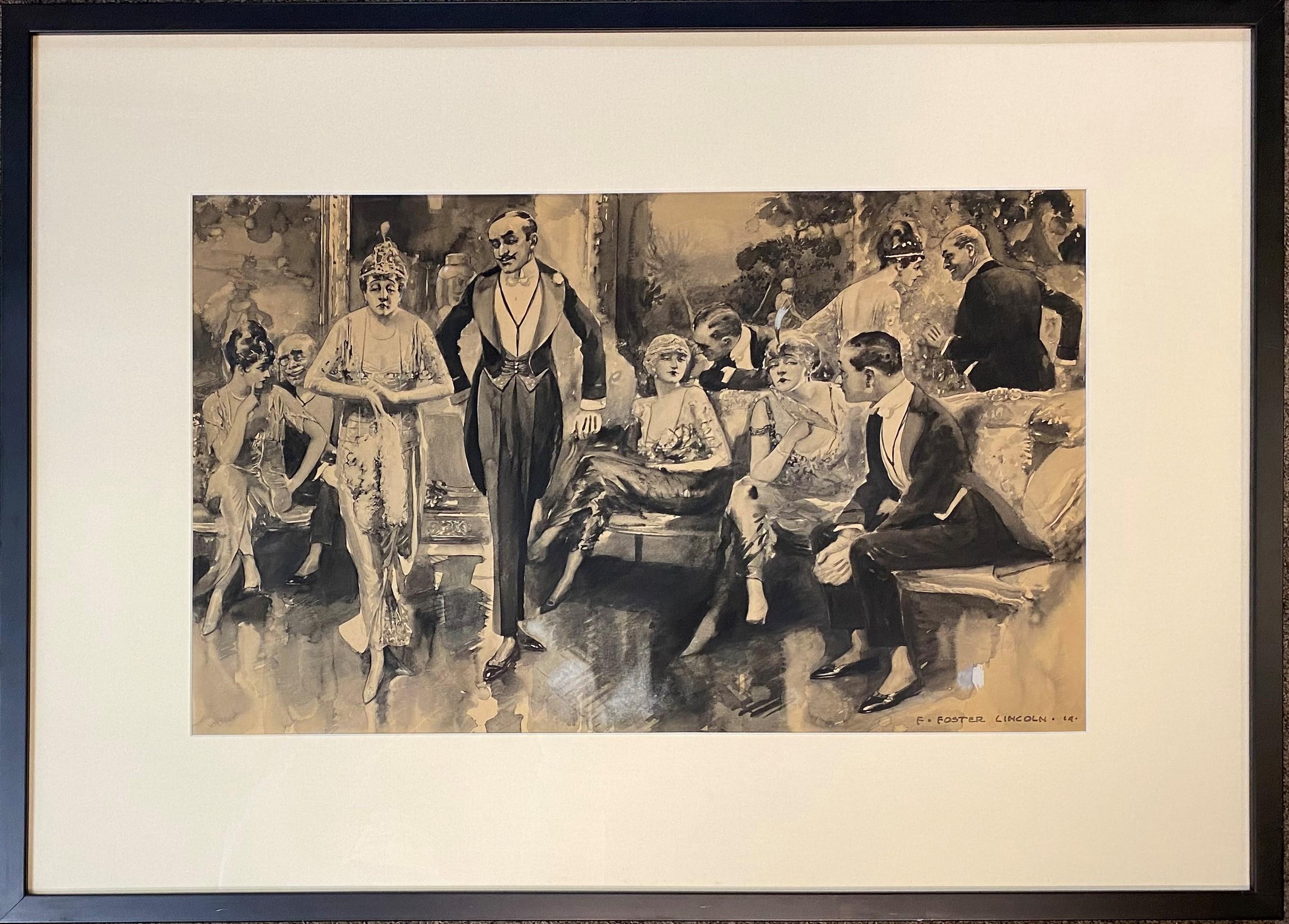 Frederic Foster Lincoln Interior Art - High Society Party Scene